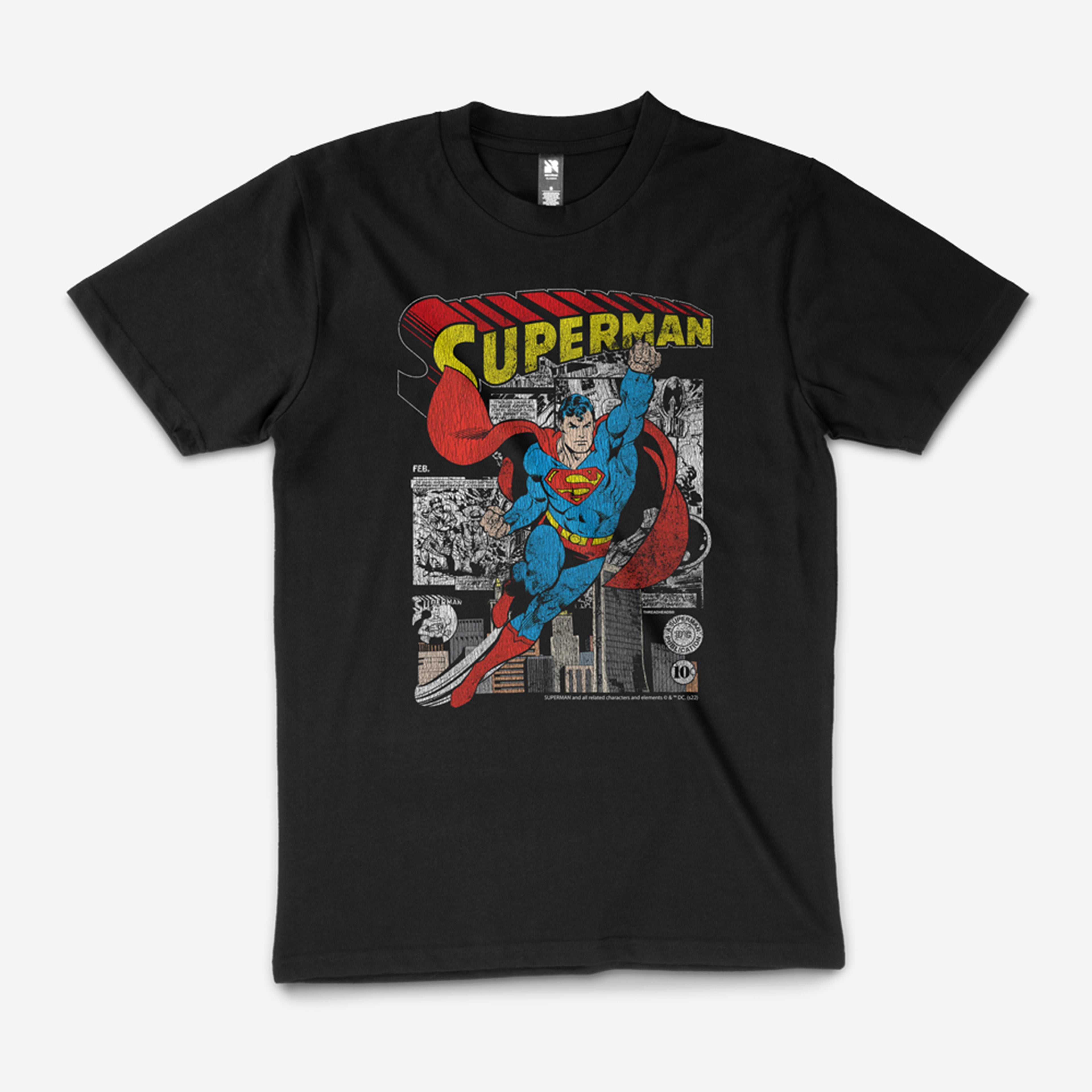 Superman DC Comics Superhero Retro Vintage Comic Cartoon Movie Comic Panel Cover Officially Licensed Man Of Steel T-Shirt