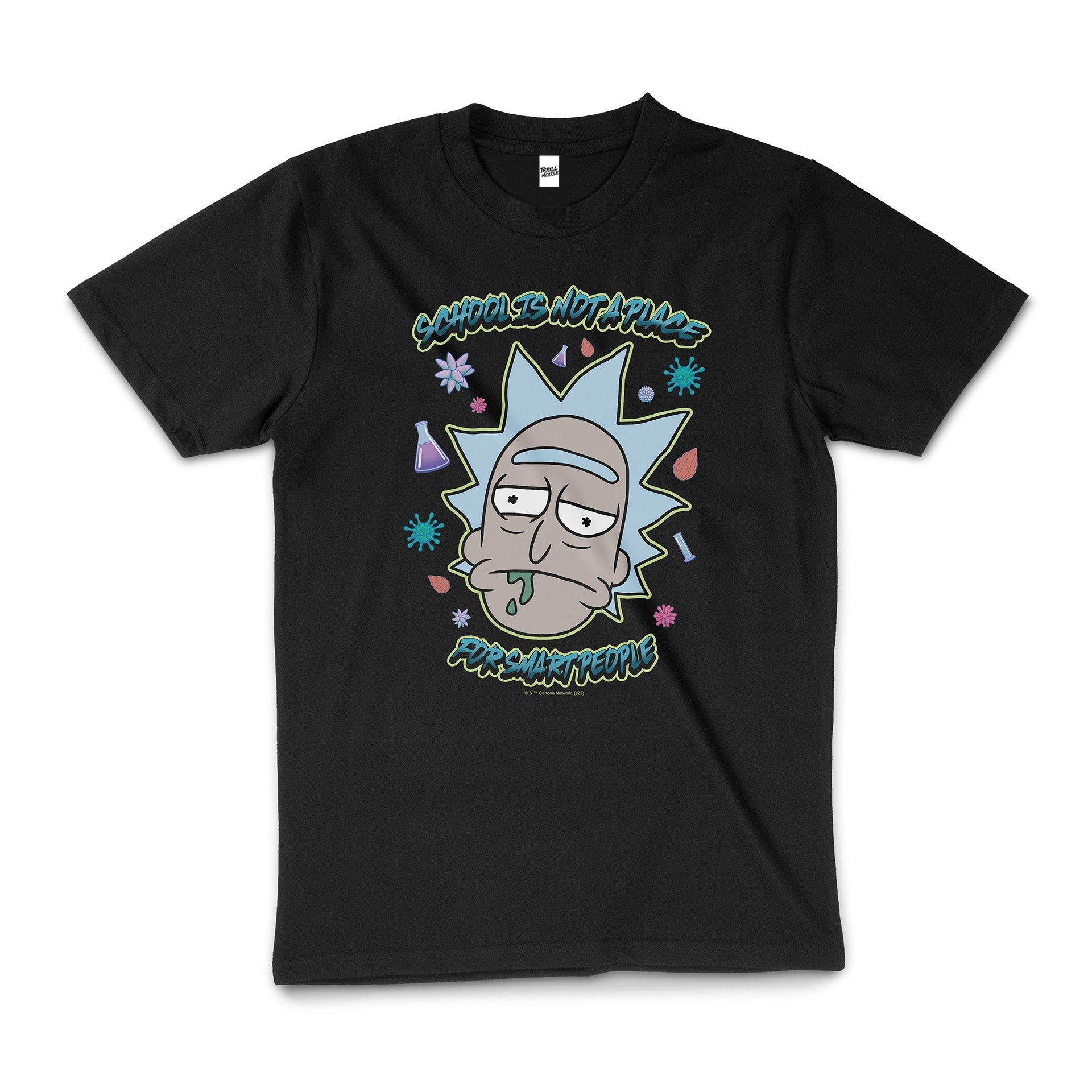 Rick And Morty School Is Not A Place For Smart People Funny Cartoon Licensed Cotton T-Shirt