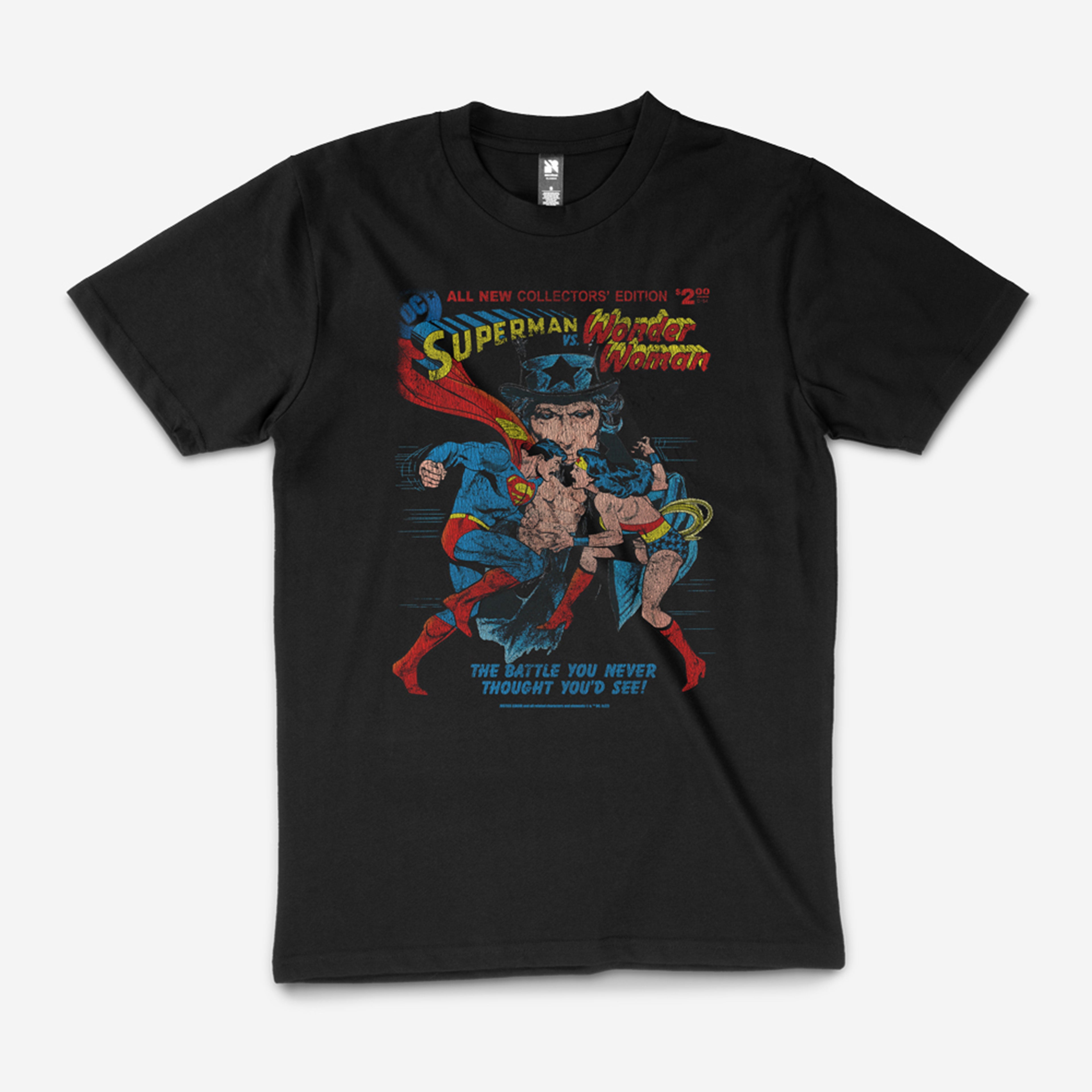 Superman DC Comics Superhero Retro Vintage Comic Cartoon Movie vs Wonder Woman Officially Licensed Man Of Steel T-Shirt