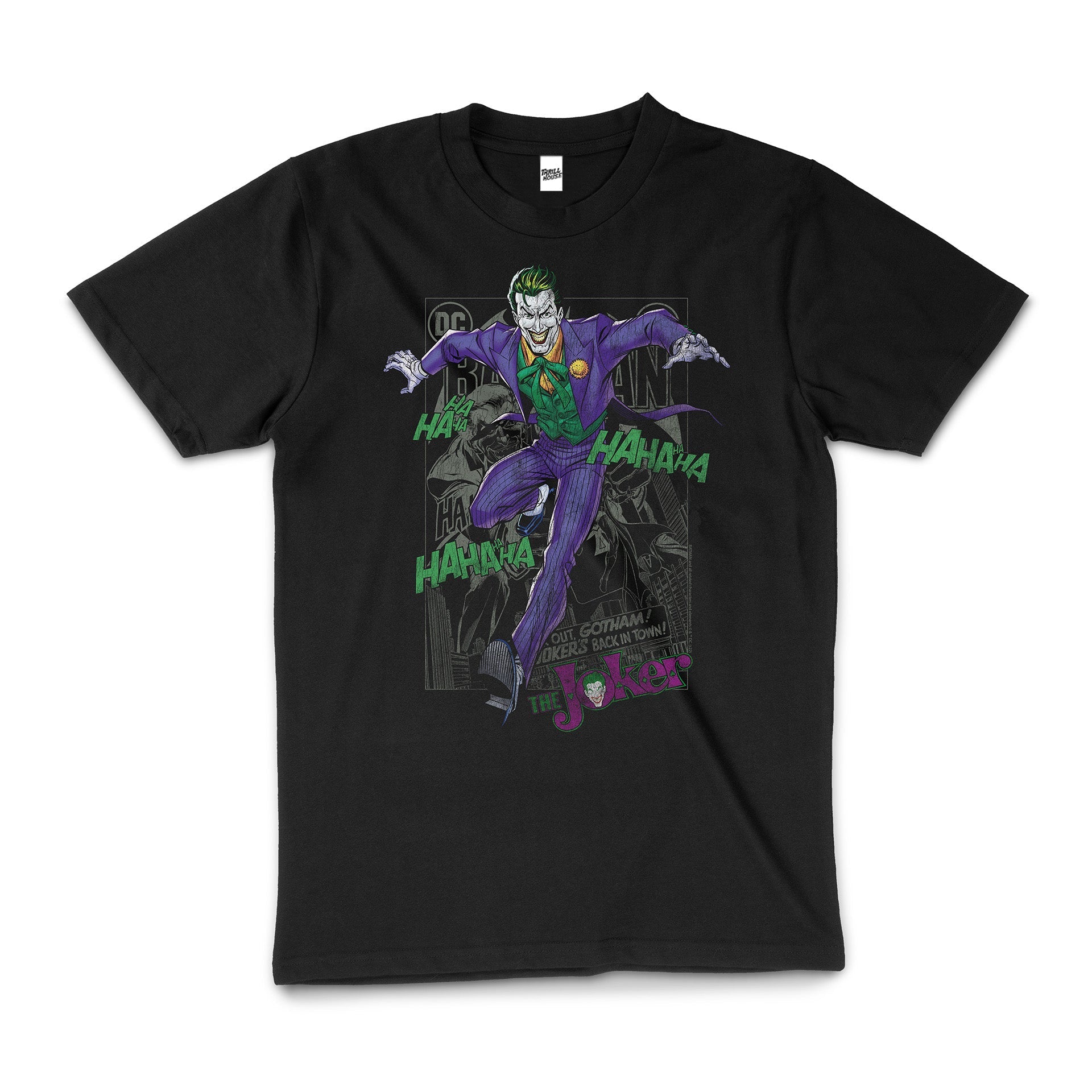 DC Comics The Joker Haha Batman Comic Book Superhero Vintage Geek Nerd Cotton Officially Licensed T-Shirt