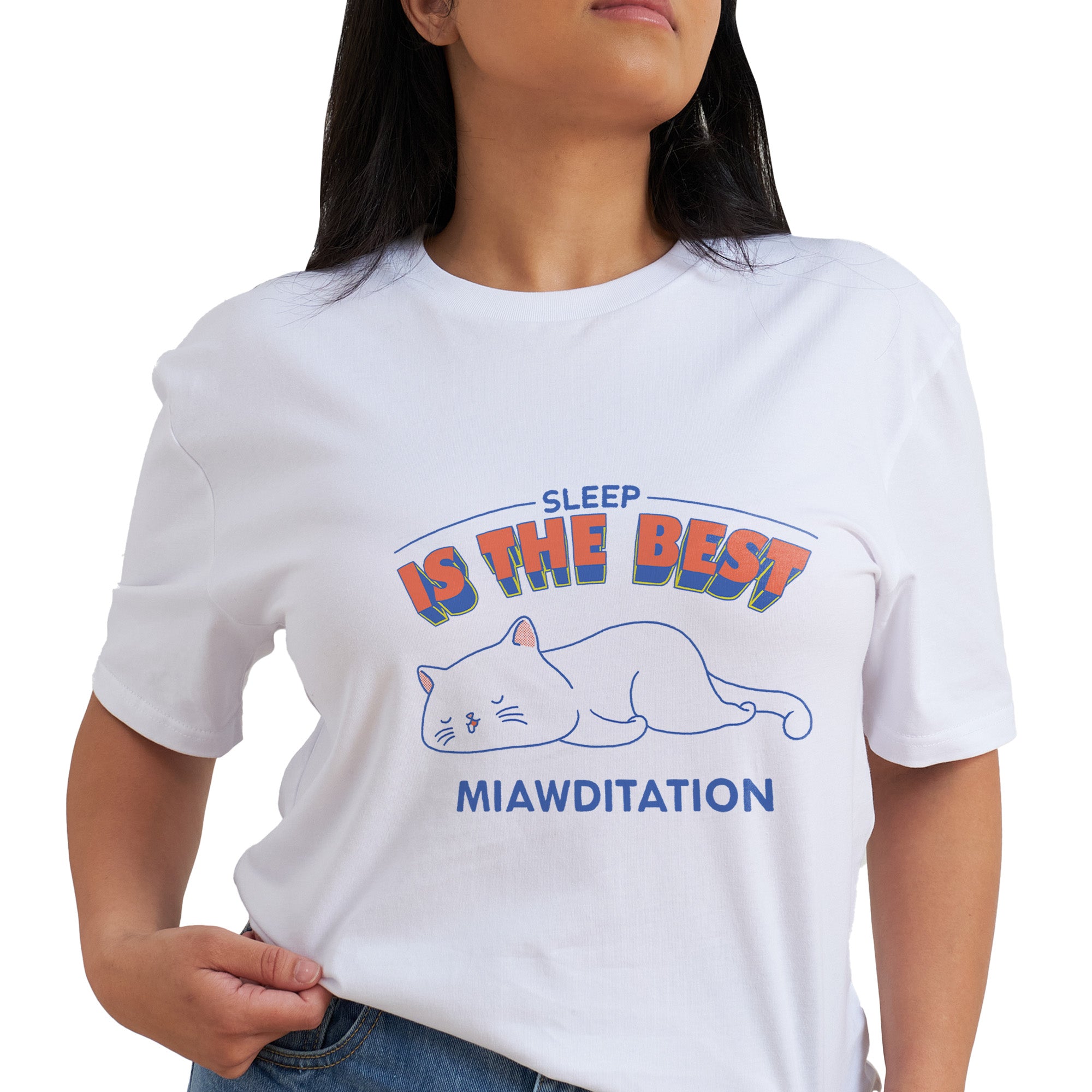 Sleep is The Best Miawditation T-Shirt