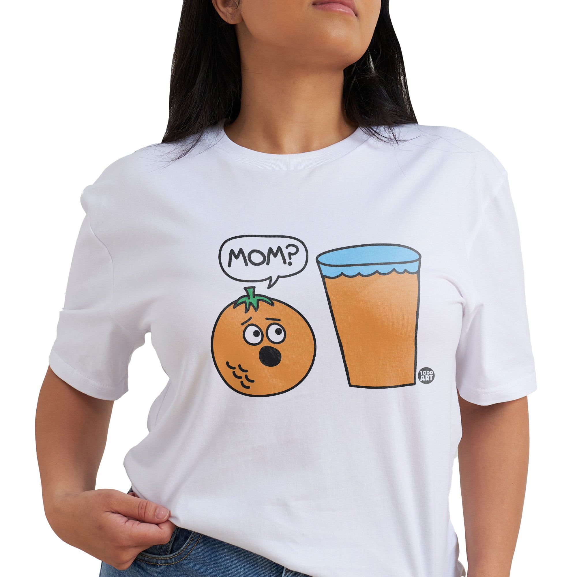 Mom OJ Funny Orange Juice Humorous Cotton T-Shirt