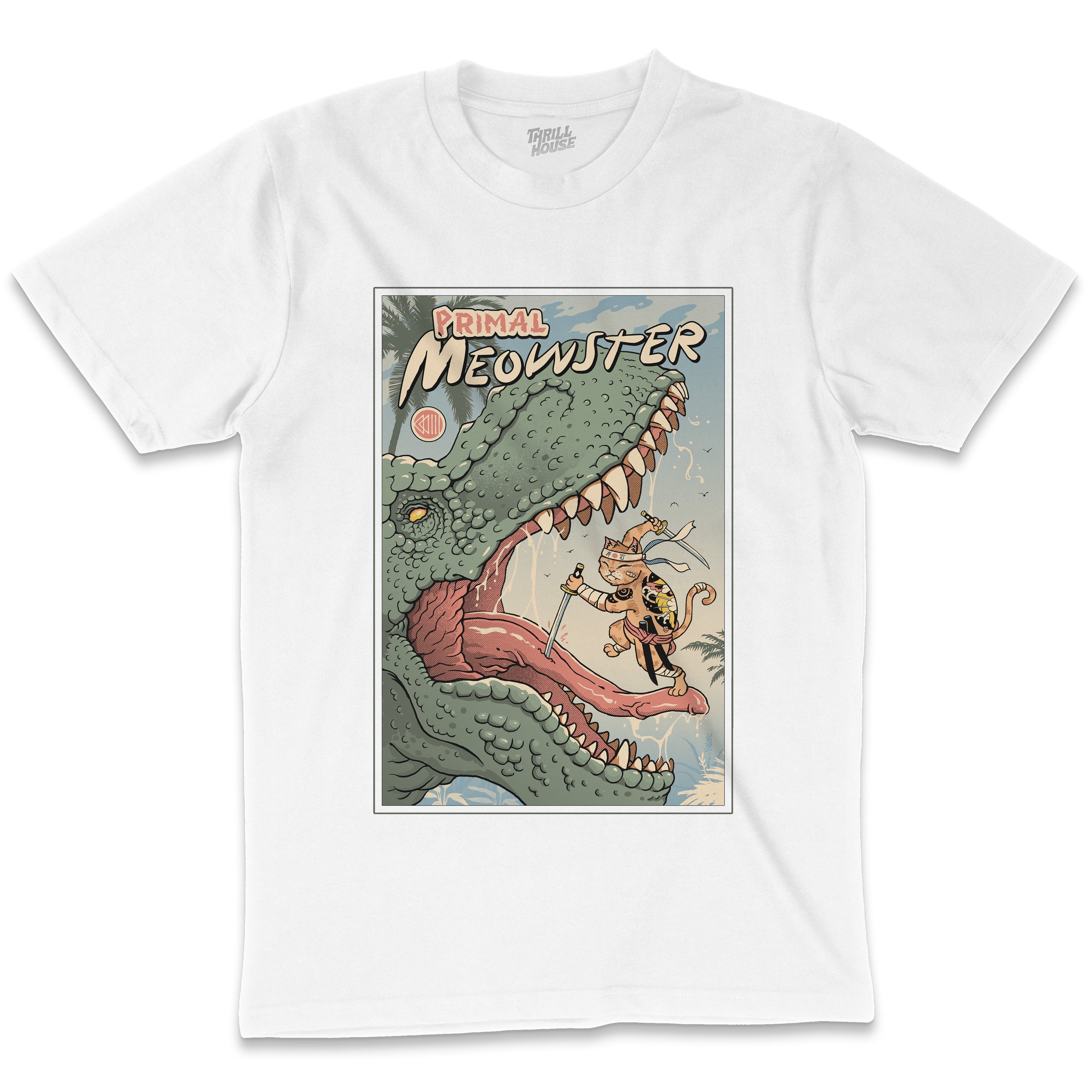 Primal Meowster T-Shirt Australia Online White