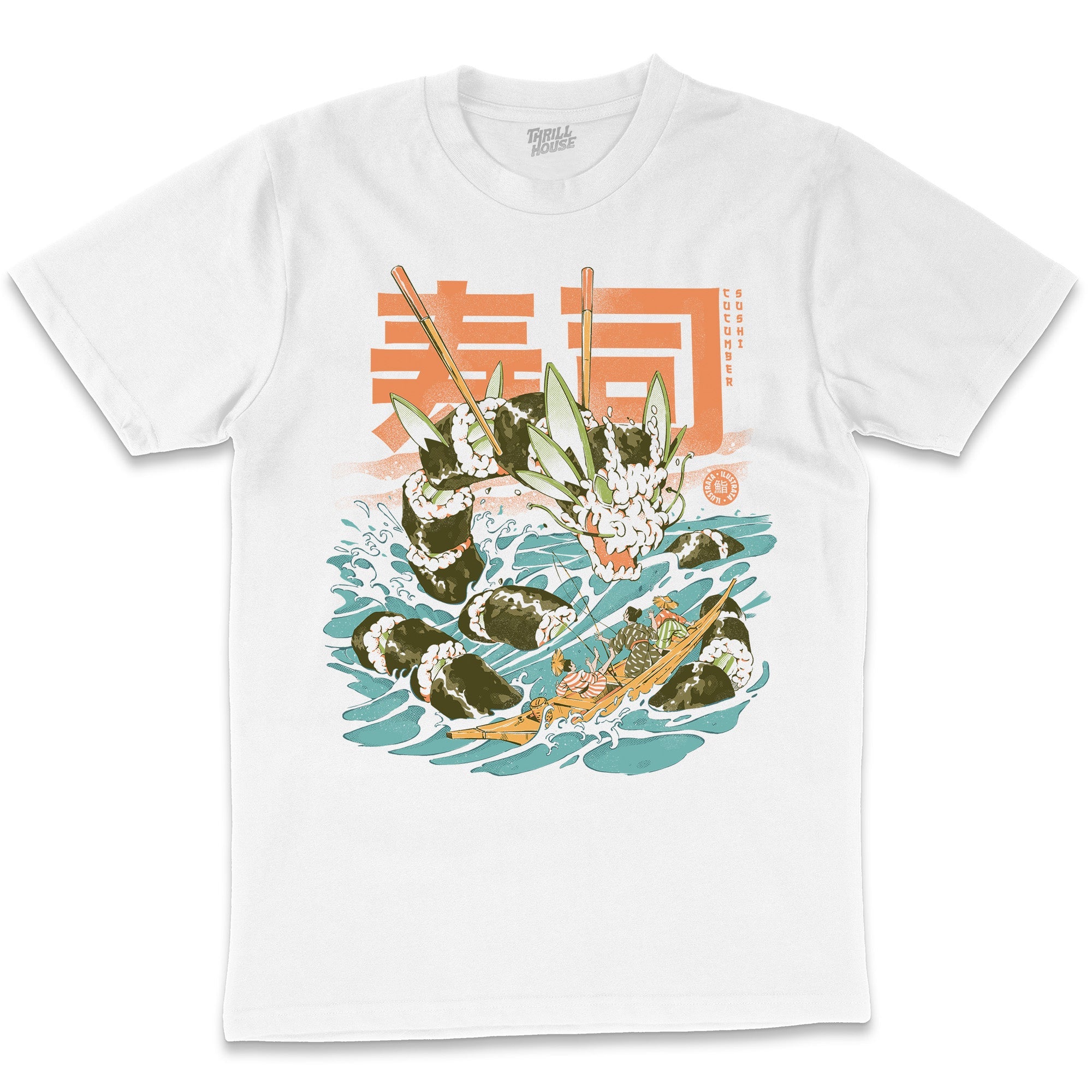 Cucumber Sushi Dragon T-Shirt Australia Online White