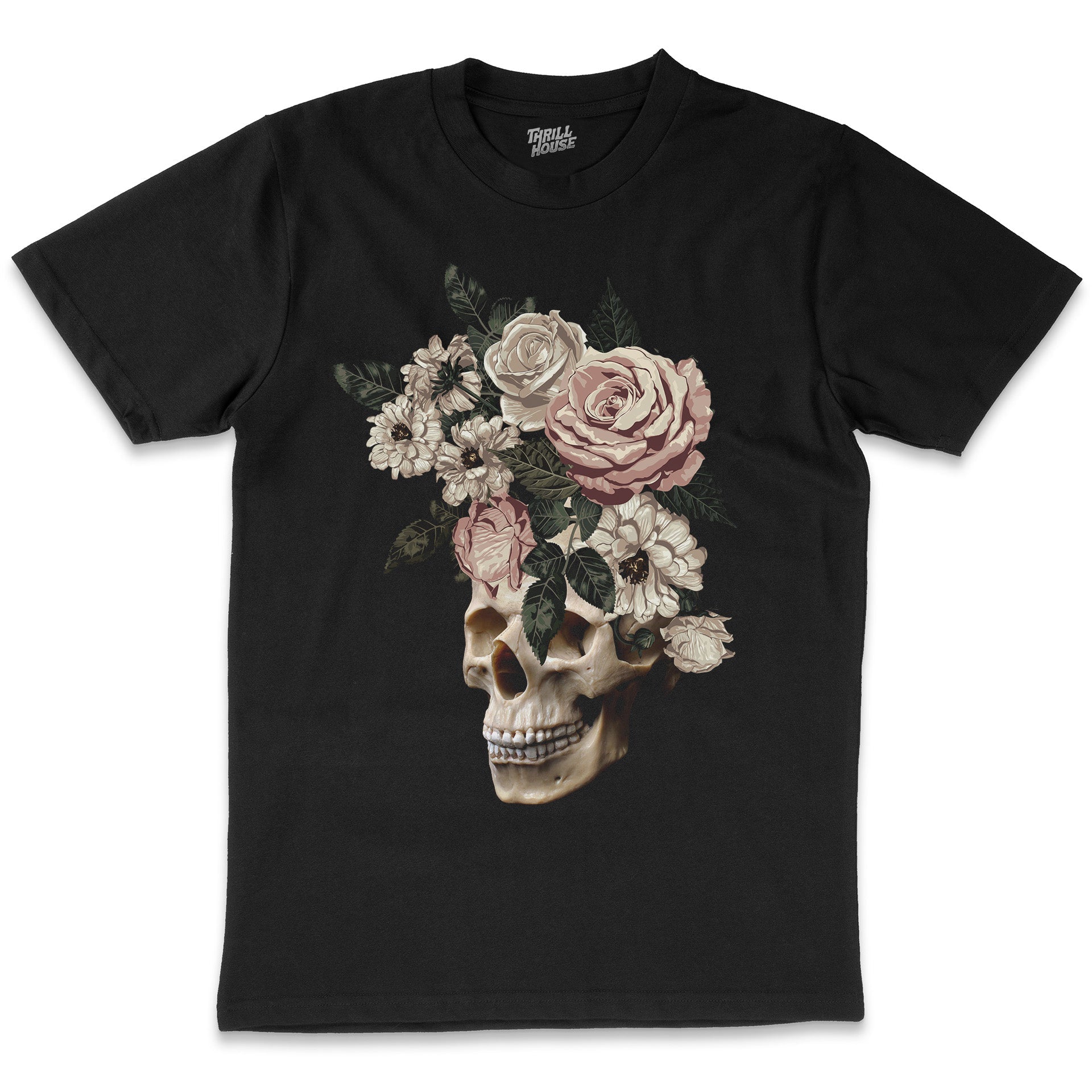 After the Funeral Dark Death Skull Flowers Macabre Tattoo Art Artsy Cool Cotton T-Shirt