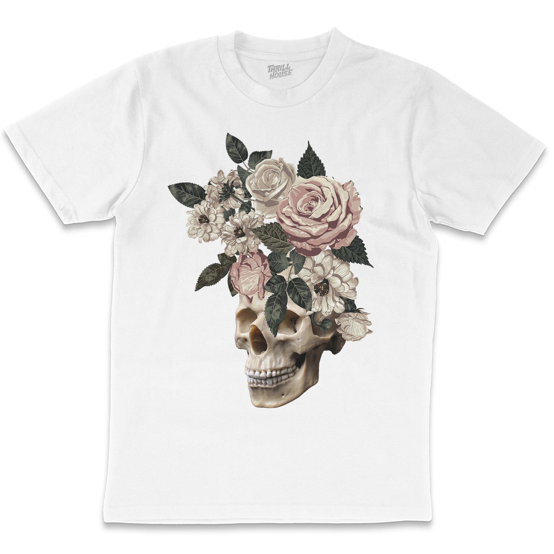 After the Funeral Dark Death Skull Flowers Macabre Tattoo Art Artsy Cool Cotton T-Shirt