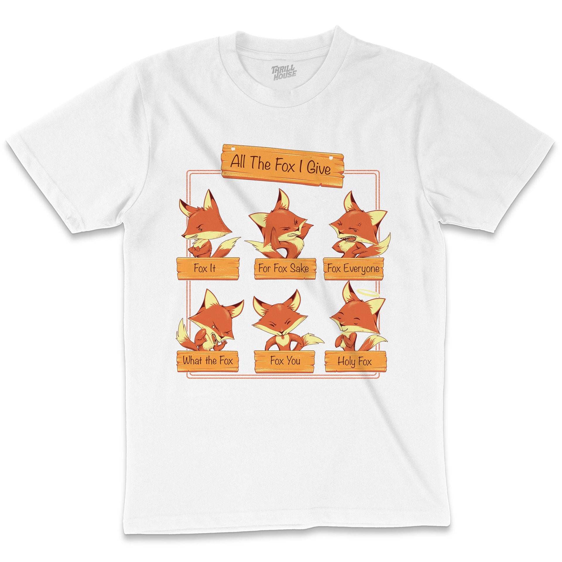 All the Fox I Give Funny Rude Cute Animal Slogan Anti-Social Pun Emotive Cotton T-Shirt