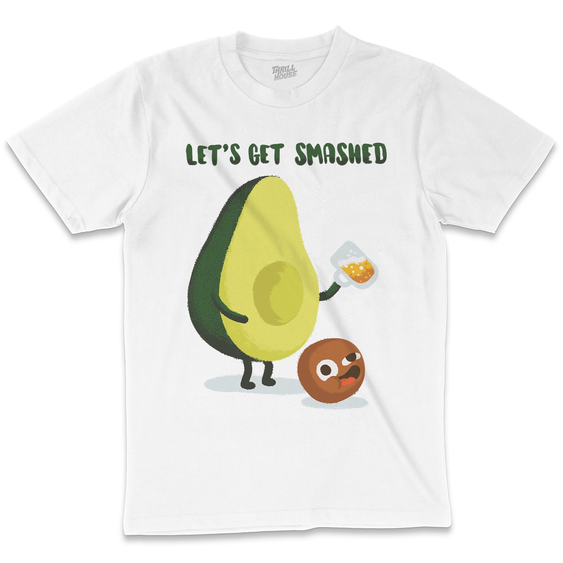 Avo Smash Avocado Funny Joke Foodie Booze Beer Drunk Fruit Cool Novelty Pun Parody Cotton T-Shirt