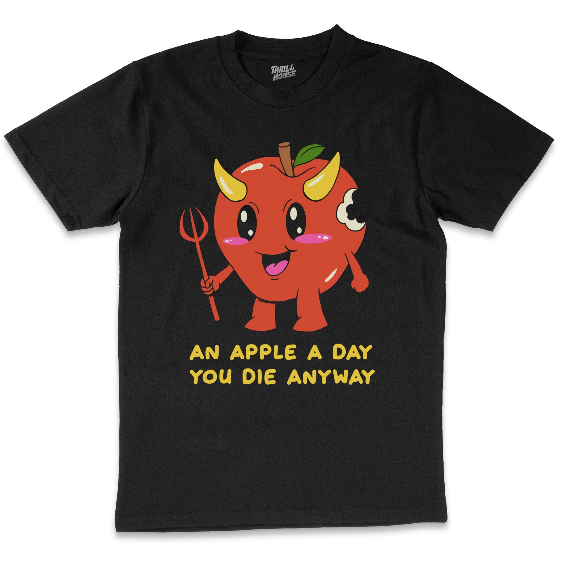 Bad Apple Funny Dark Humour Parody Slogan Food Cotton Novelty T-Shirt