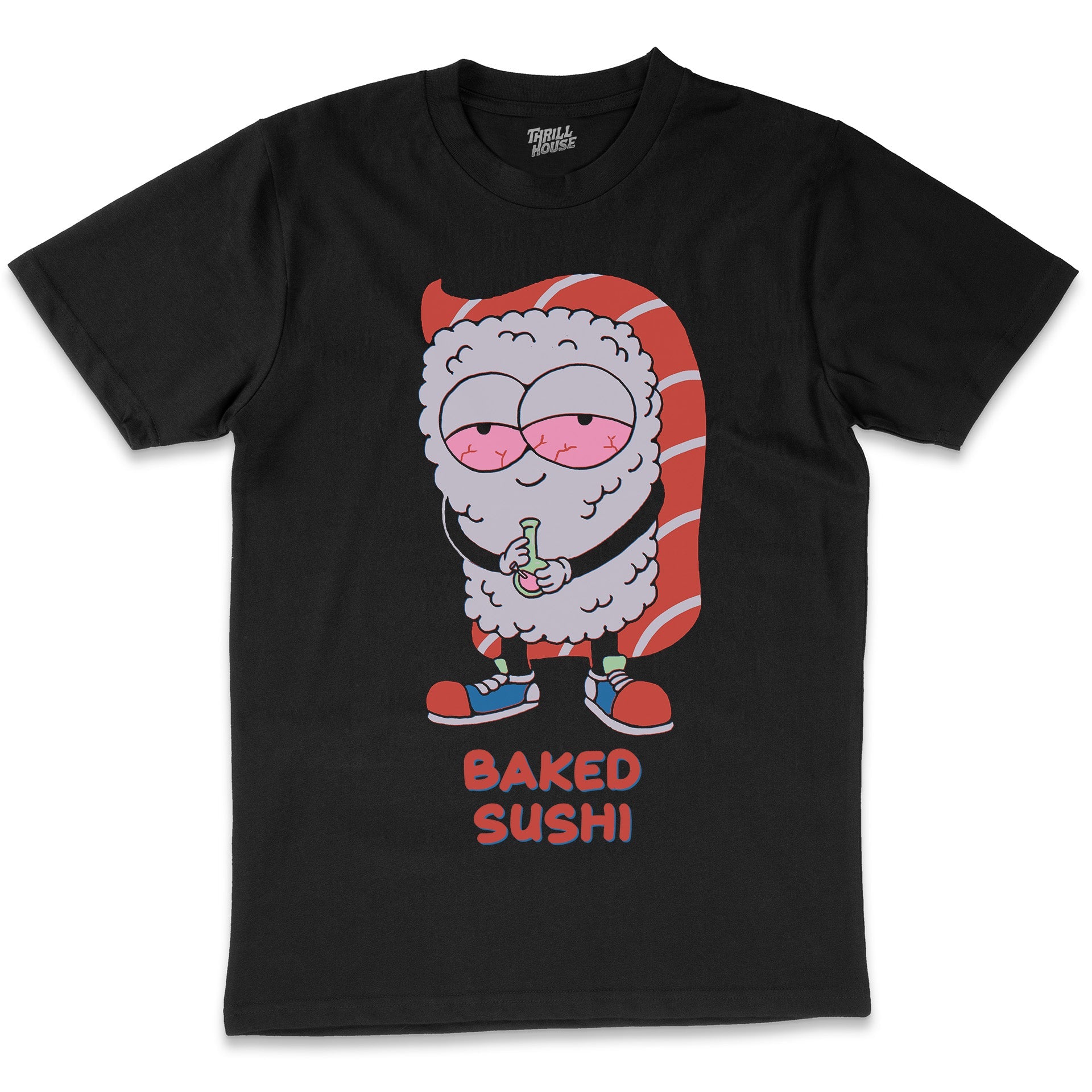 Baked Sushi Stoned Weed Funny Pot Humour Novelty Foodie Cotton T-Shirt