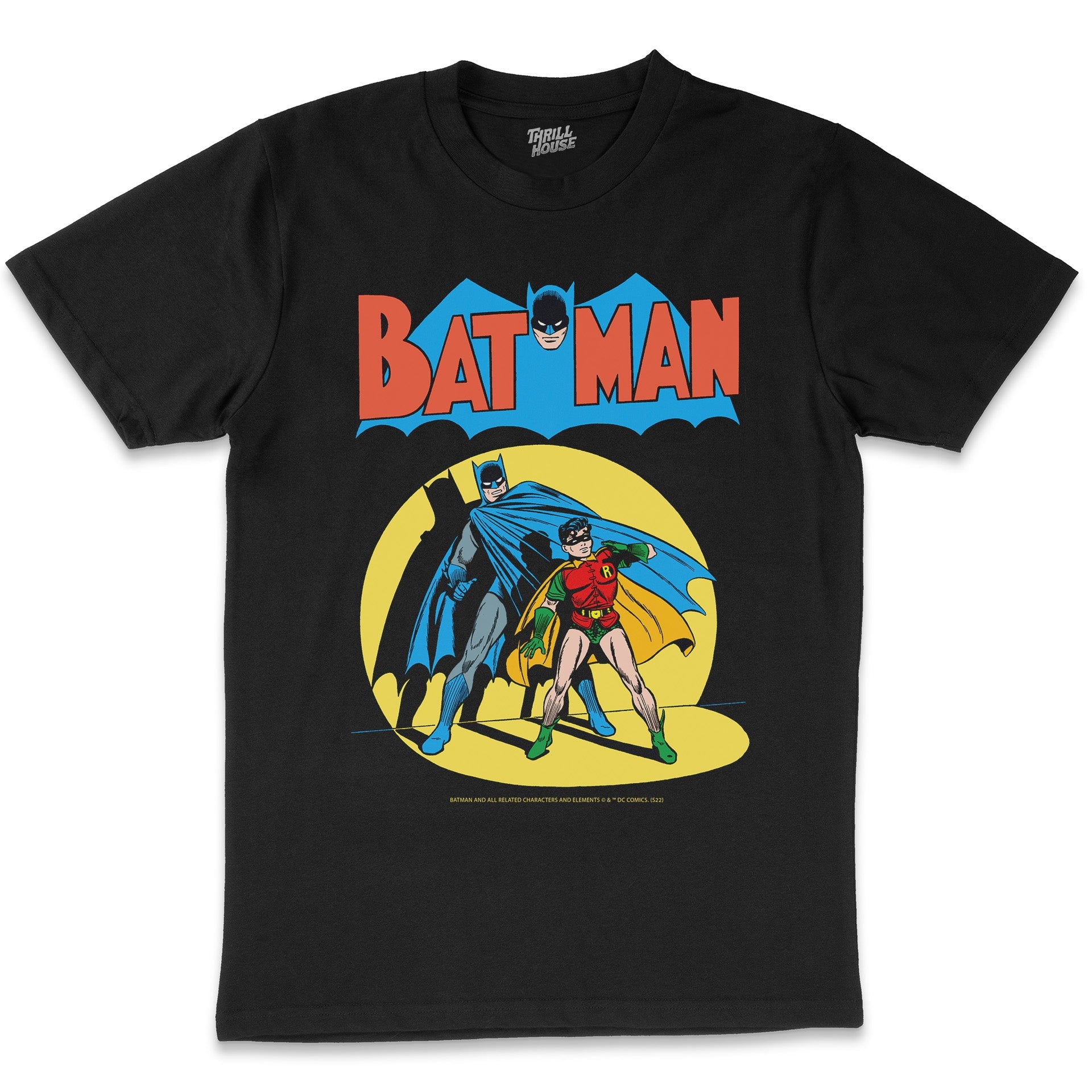 Batman And Robin Spotlight Dark Knight DC Comics Comic Book Superhero Villain Retro Vintage Officially Licensed Cotton T-Shirt