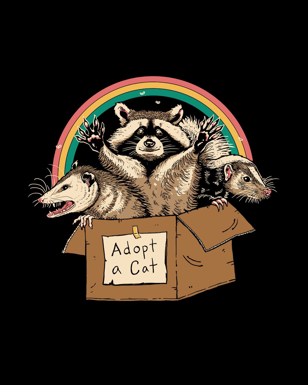 Adopt Forbidden Cats T-Shirt Australia Online #colour_black