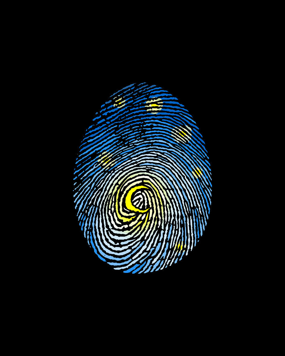 Aurora Fingerprint T-Shirt Australia Online #colour_black