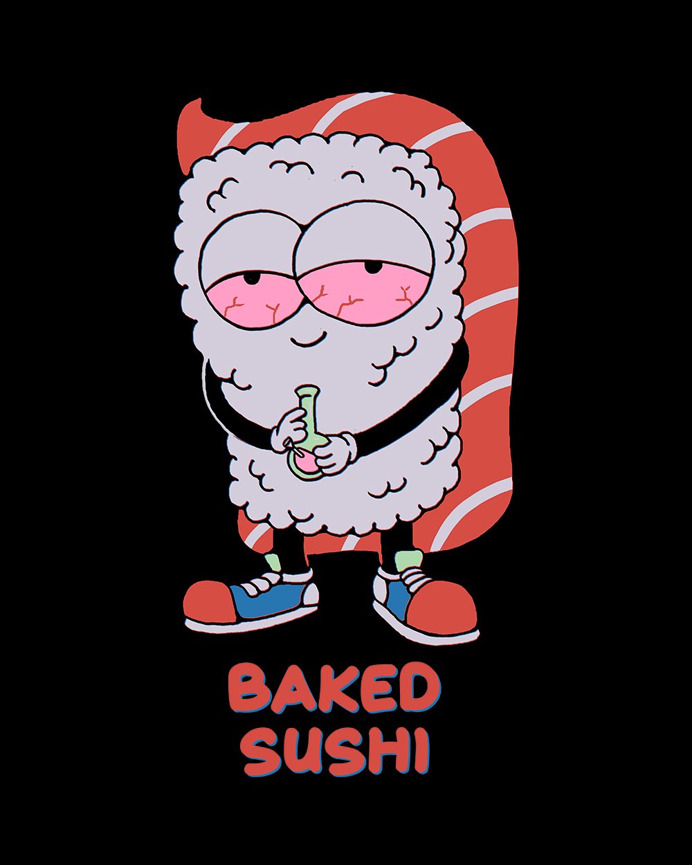 Baked Sushi T-Shirt Australia Online #colour_black