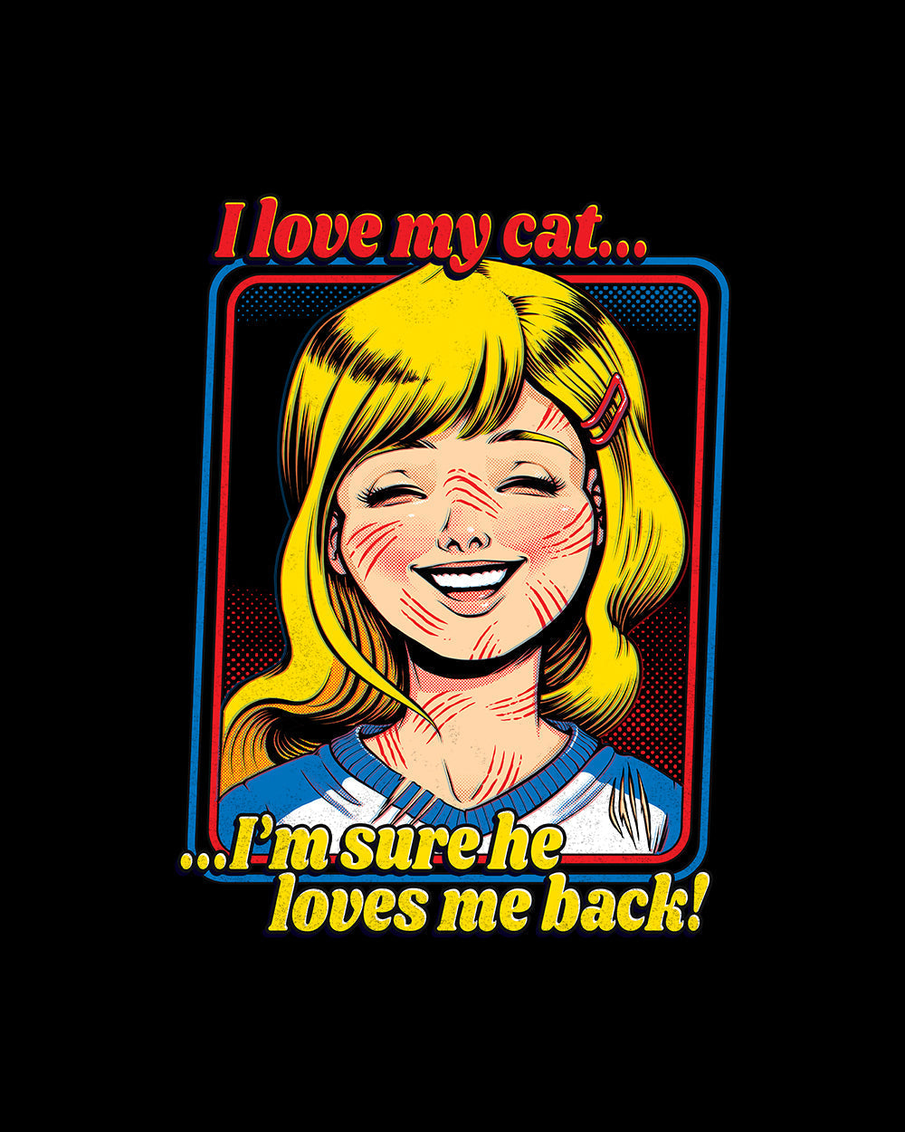 I Love My Cats Retro T-Shirt Australia Online #colour_black