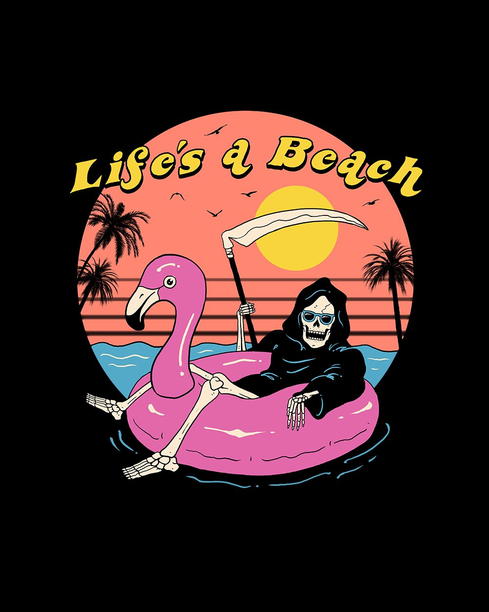 Life's a Beach T-Shirt Australia Online #colour_black