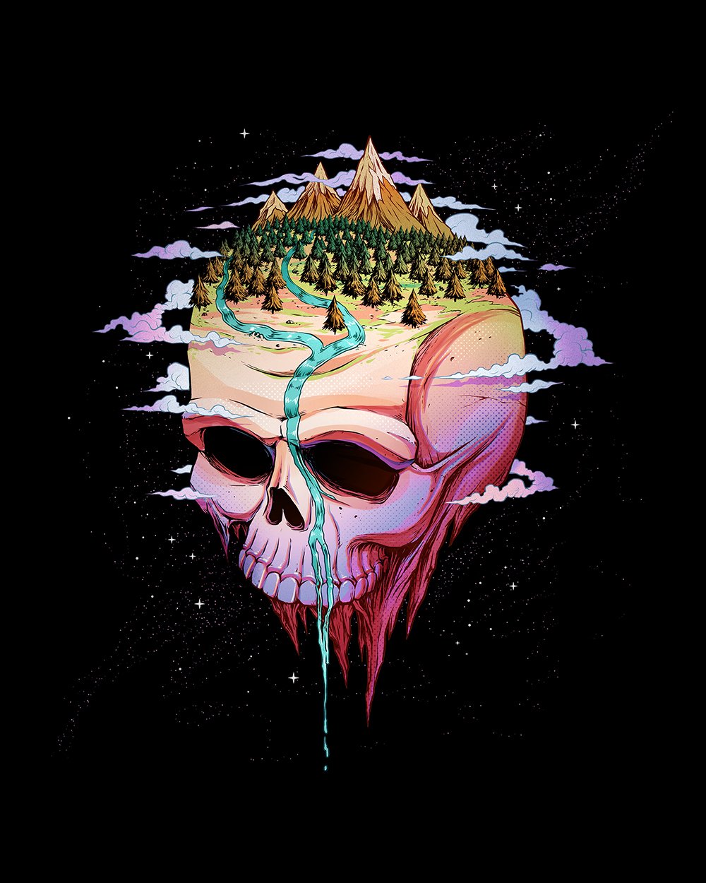Planet Skull T-Shirt Australia Online #colour_black