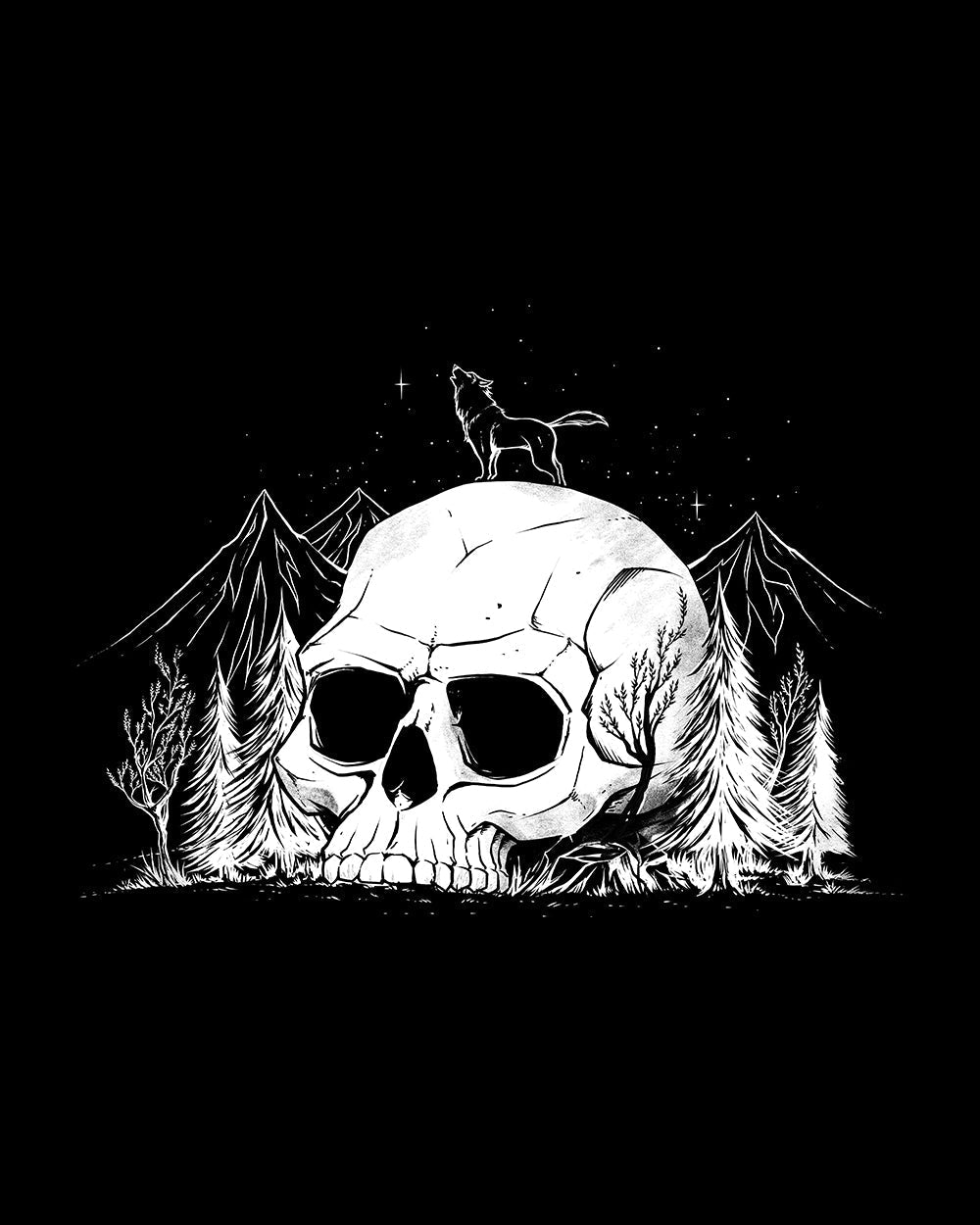 Skull Forest T-Shirt Australia Online #colour_black
