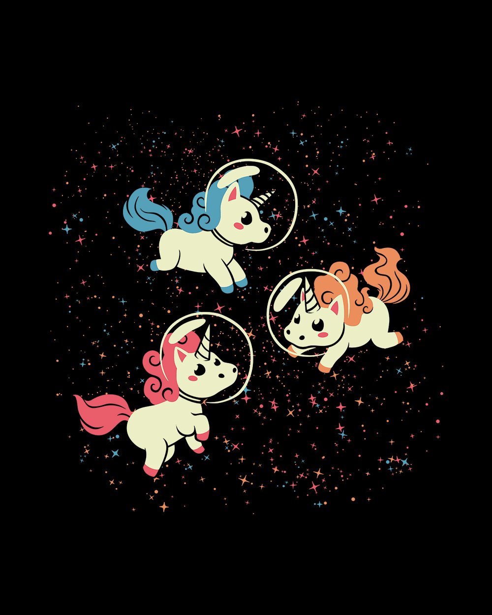 Space Unicorn T-Shirt Australia Online #colour_black