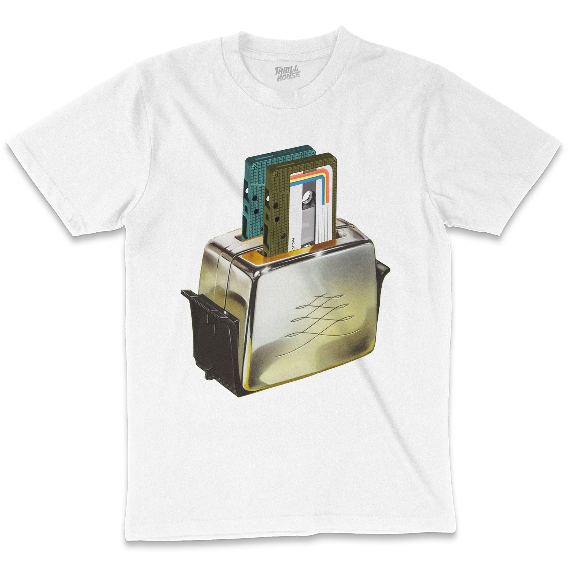 Bread of Music Toaster Cassette Pun Funny Artsy Artistic Food Retro Vintage Cotton T-Shirt