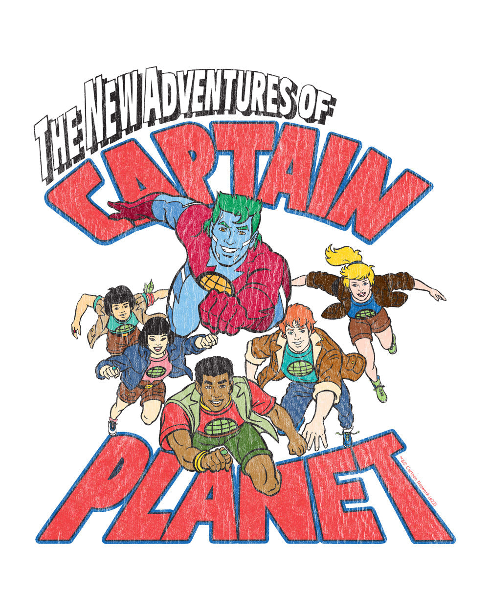Captain Planet & The Planeteers Officially Licensed Retro Vintage 90s Superhero Cartoon Cotton T-Shirt