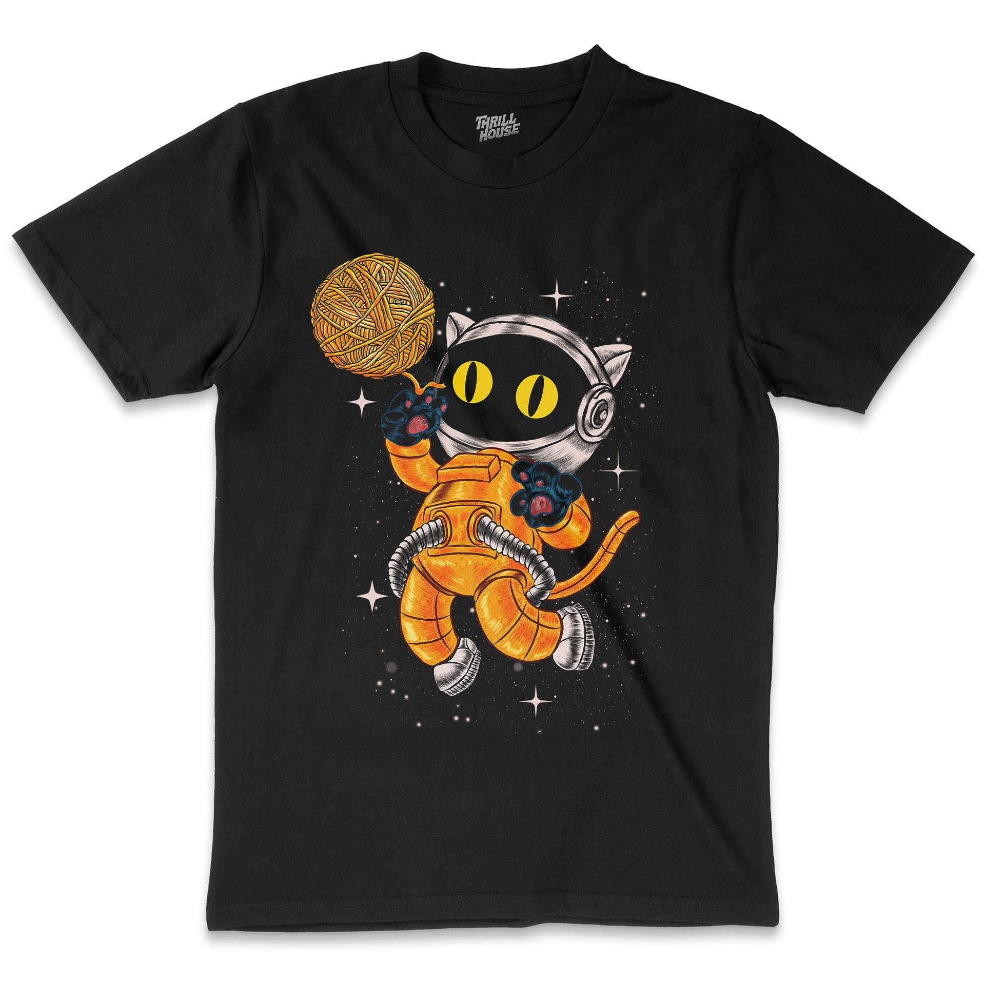 Catsmic Cosmic Cat Astronaut Kitten Space Funny Animal Cotton T-Shirt