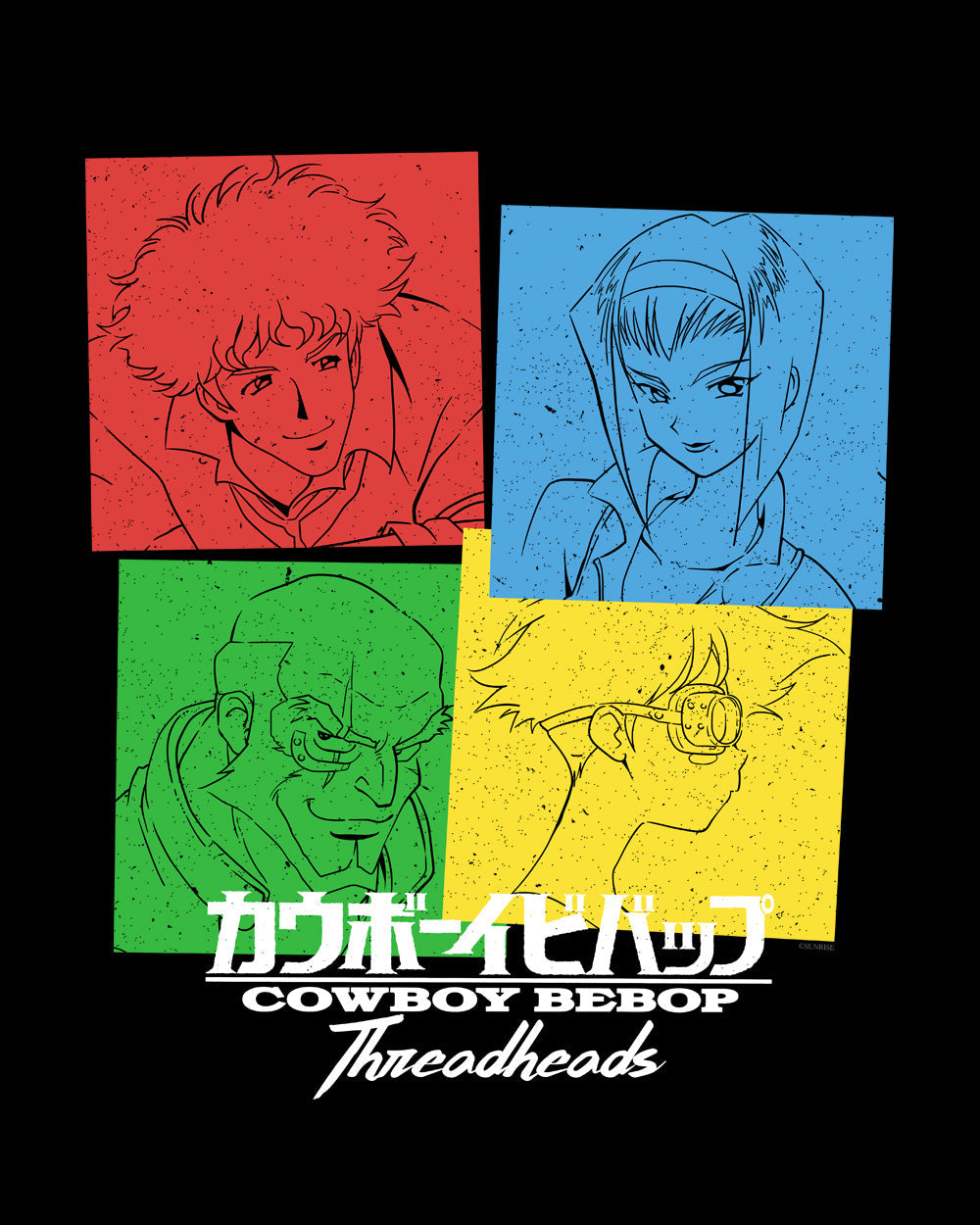 Cowboy Bebop Group Pop Art Officially Licensed Japanese Anime Sci-Fi 90s Adventure Cartoon Cotton T-Shirt