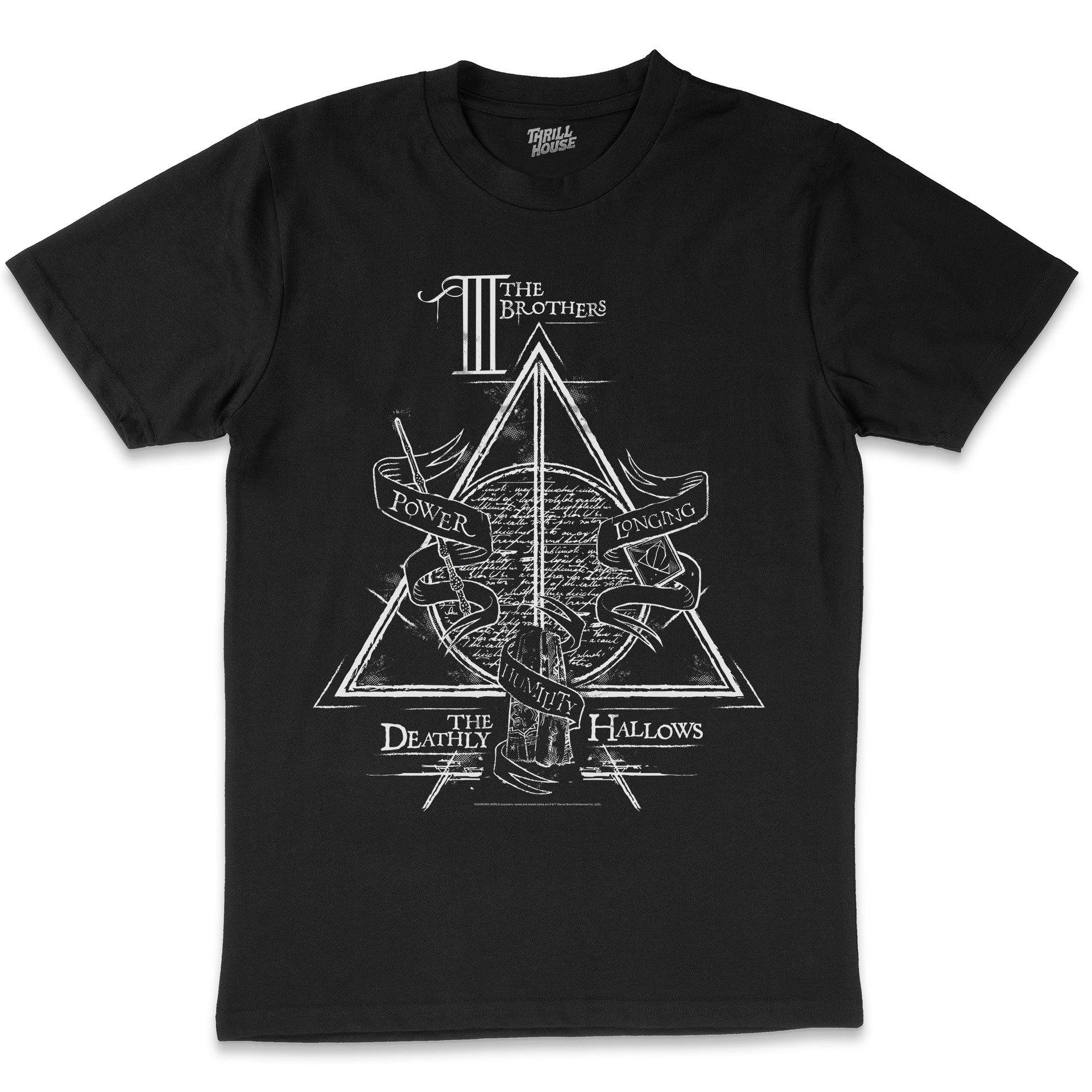 Harry Potter Deathly Hallows Logo Alt Symbol Wizard World Slytherin Voldemort Officially Licensed Cotton T-Shirt