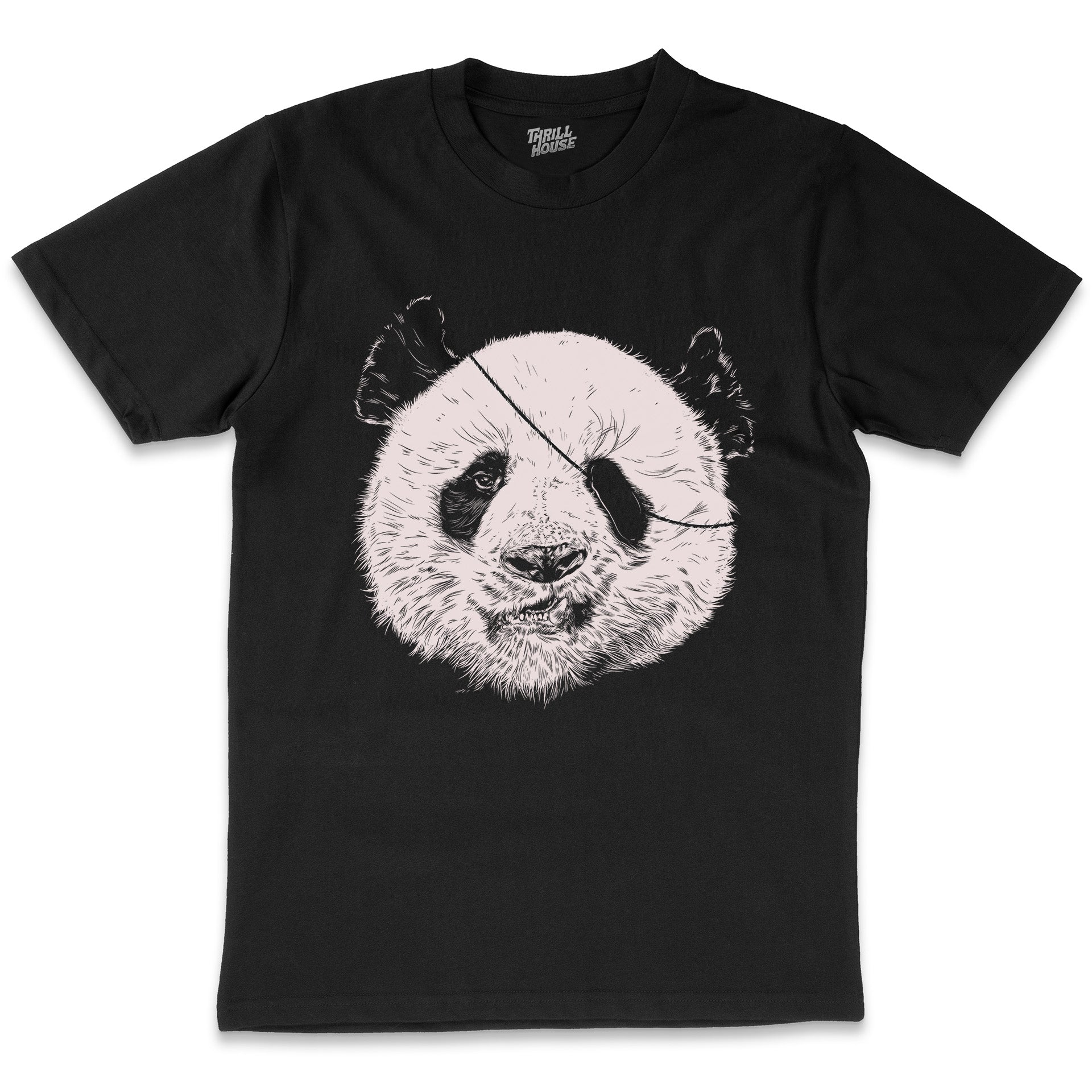 Endangered Pirate Artsy Panda Bear Animal Cool Design Cotton T-Shirt