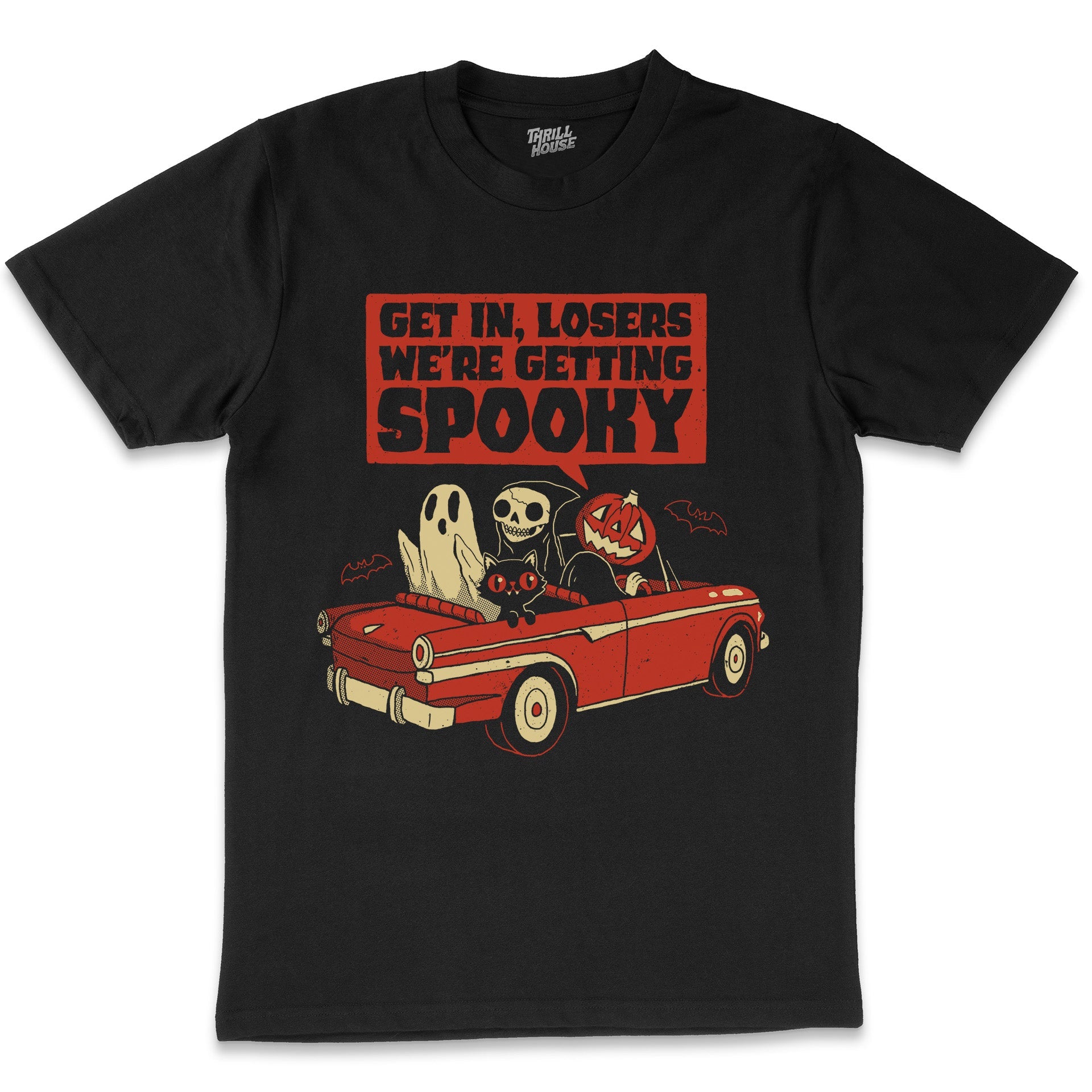 Getting Spooky Funny Halloween Grim Reaper Ghosts Horror Parody Dark Humour Cotton T-Shirt