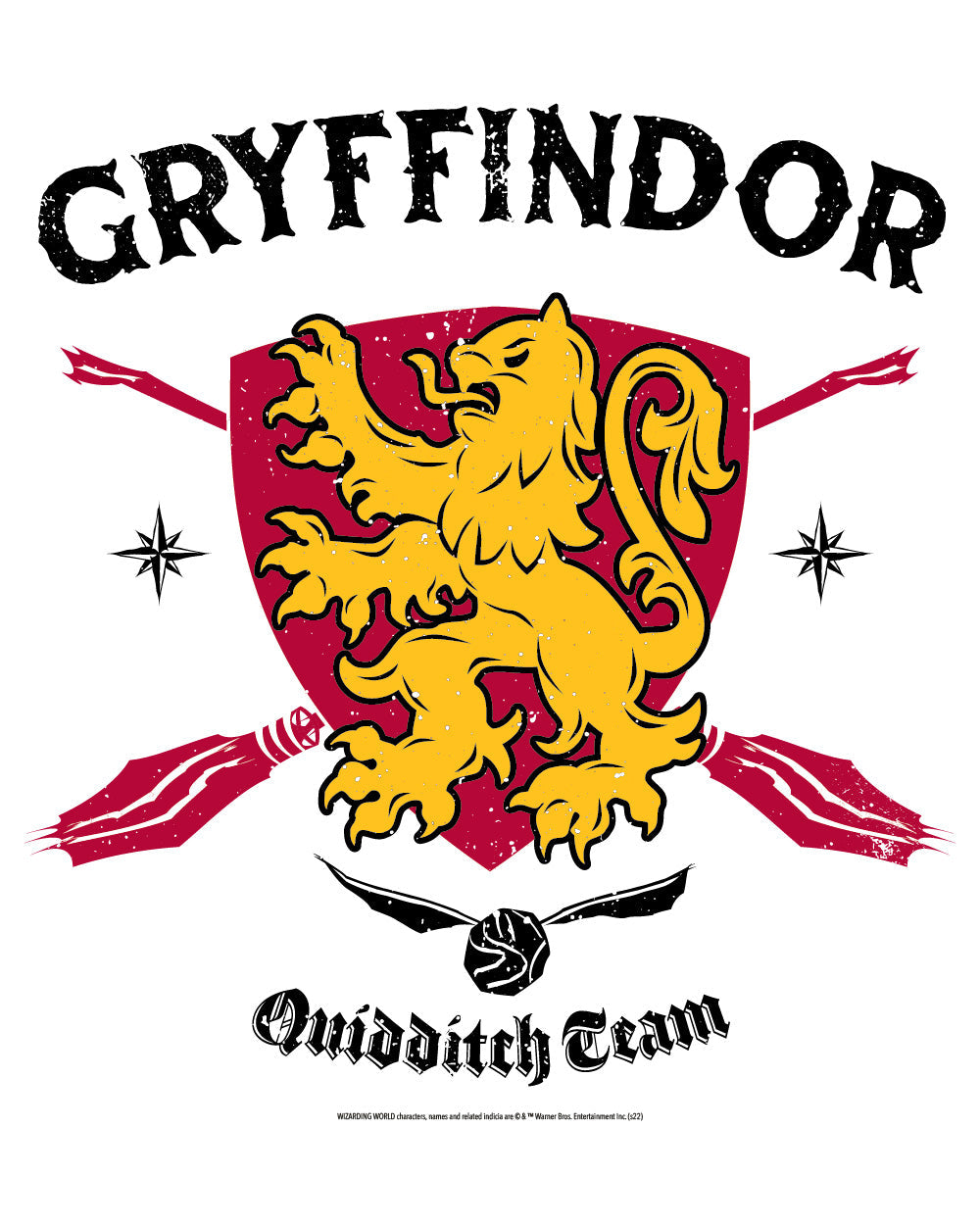 Harry Potter Gryffindor Quidditch Team Hogwarts Witchcraft Wizardry School Officially Licensed Cotton T-Shirt