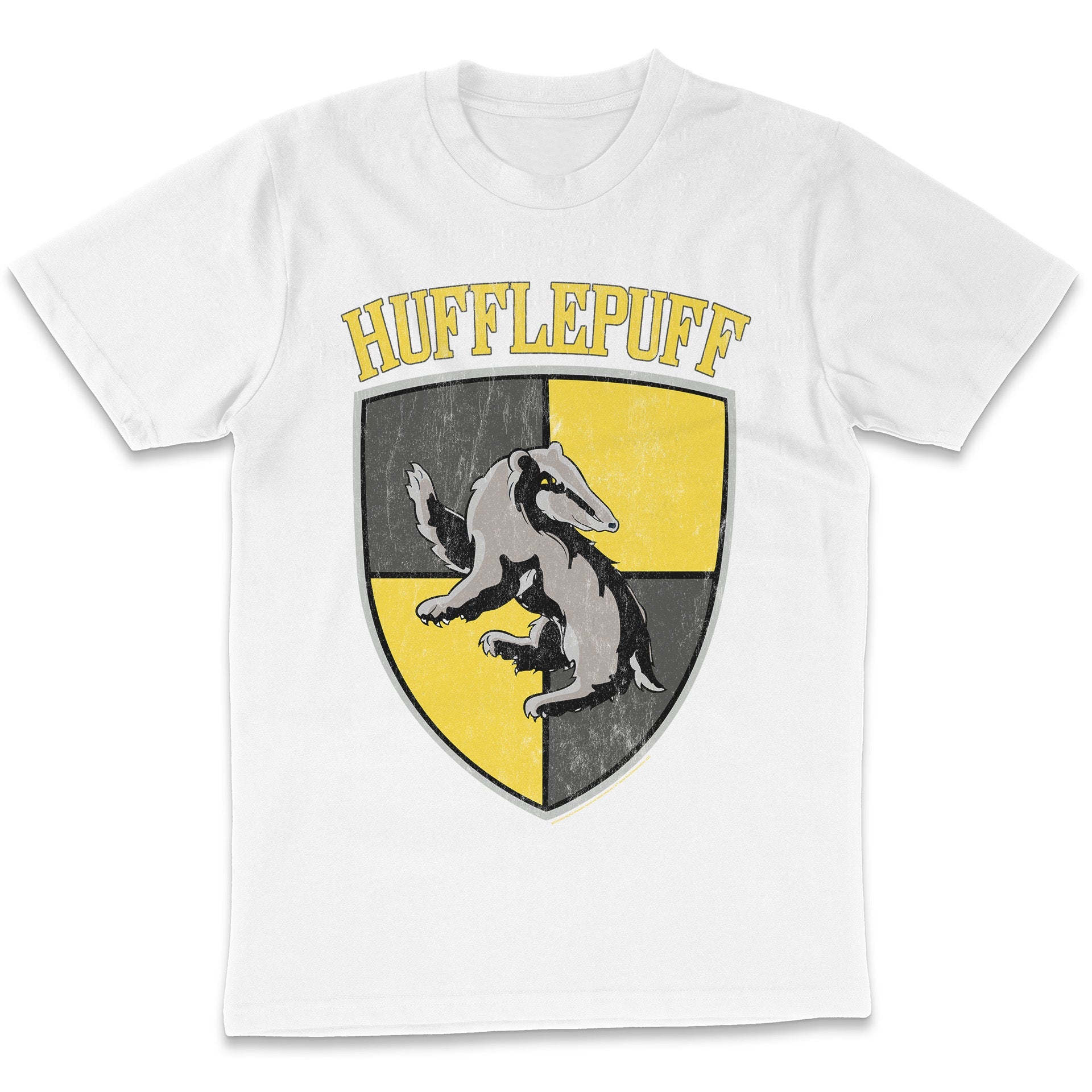 Harry Potter Hufflepuff Crest Hogwarts Witchcraft Wizardry School Officially Licensed Cotton T-Shirt