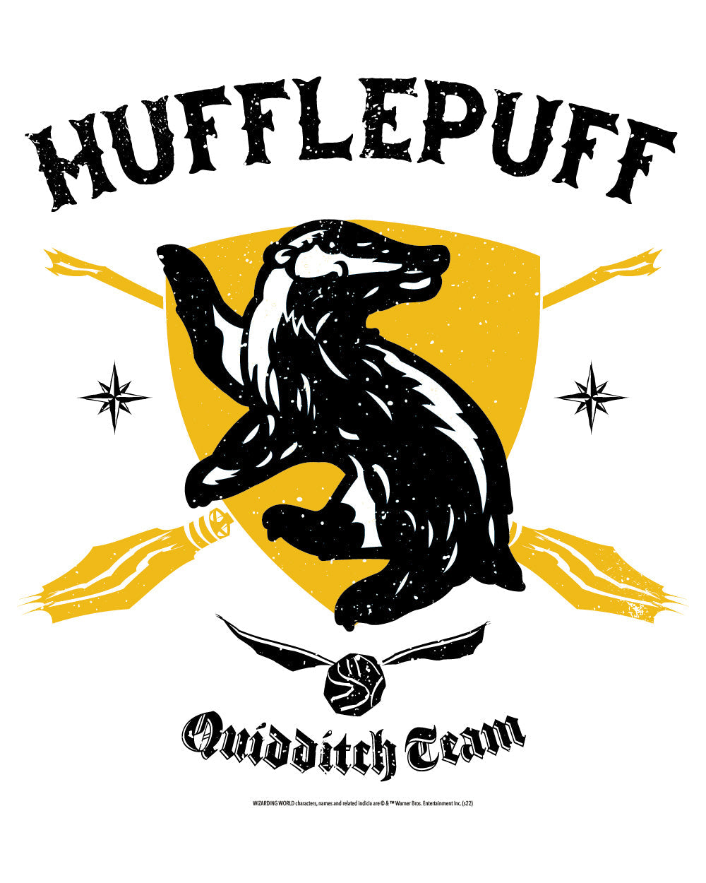 Harry Potter Hufflepuff Quidditch Team Hogwarts Witchcraft Wizardry School Officially Licensed Cotton T-Shirt