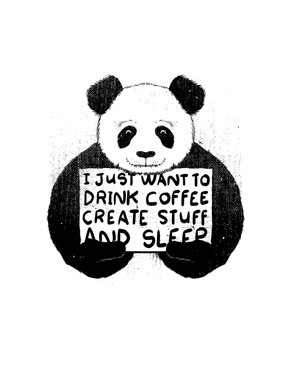 I just want to drink coffee create stuff and sleep Funny Bear Animal Lazy Cotton T-Shirt