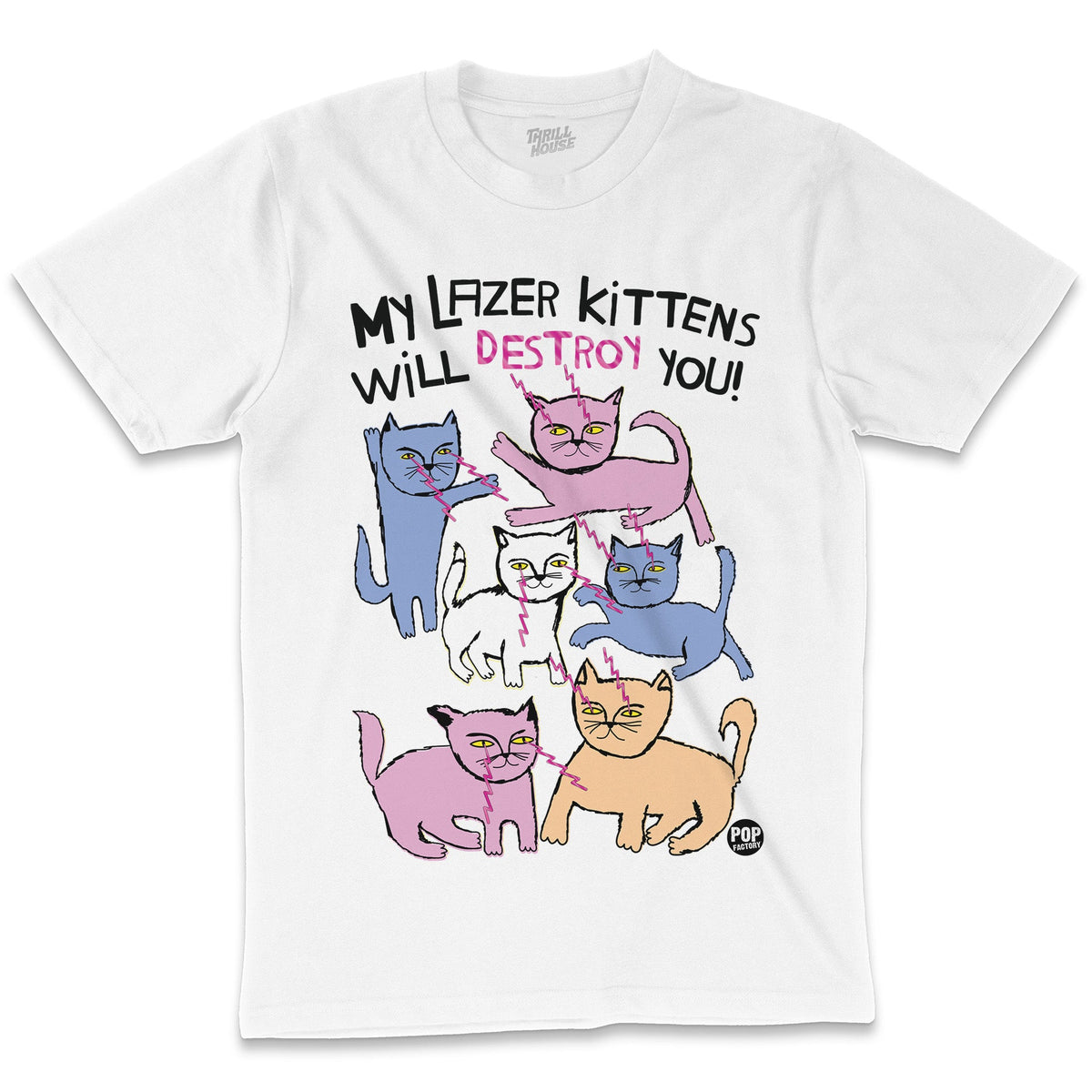 Lazer Kittens Funny Cat Kitty Pet Animal Parody Meme Cool Cotton T-Shi