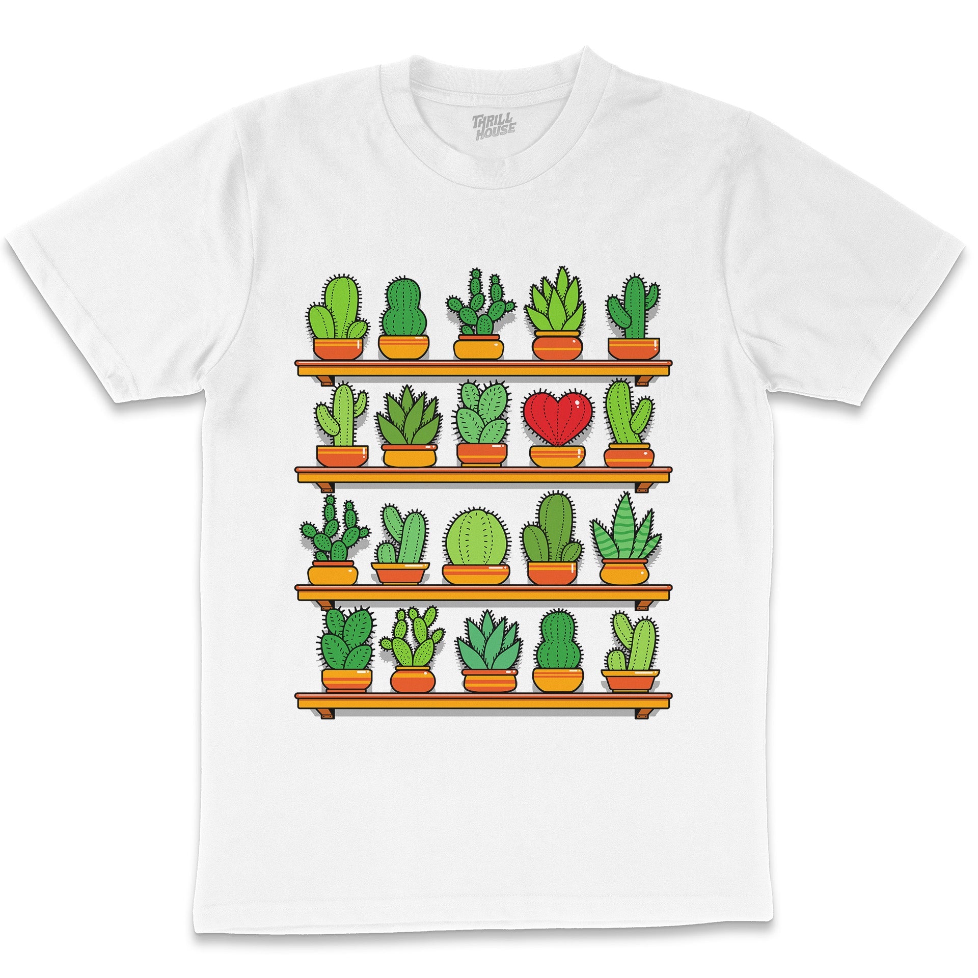 Love Yourself Cactus Heart Plants Succulent Garden Nature Cotton T-Shirt