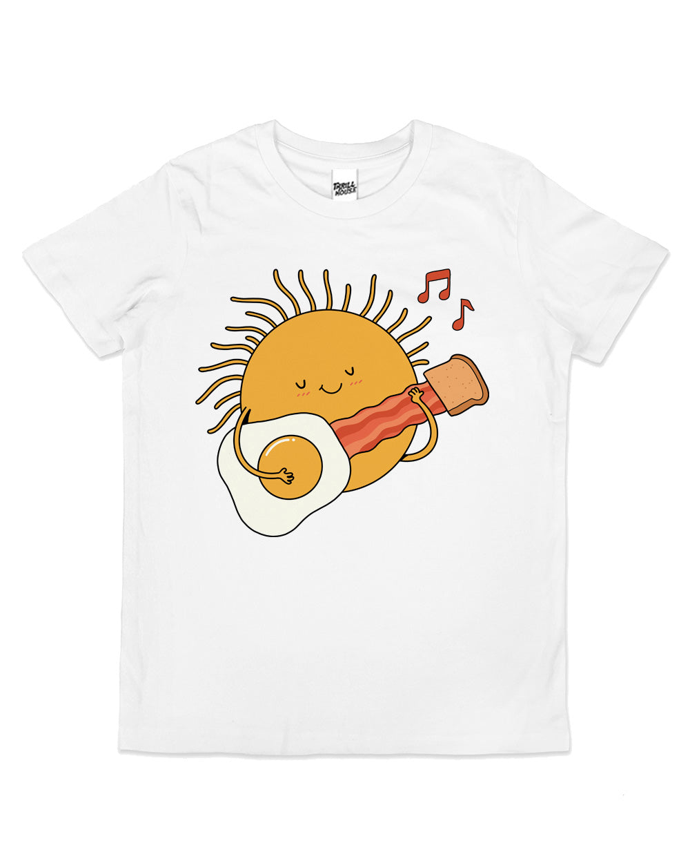 Morning Song Kids Breakfast Eggs Bacon Sun Music Funny Cute Cool Cotton Novelty T-Shirt