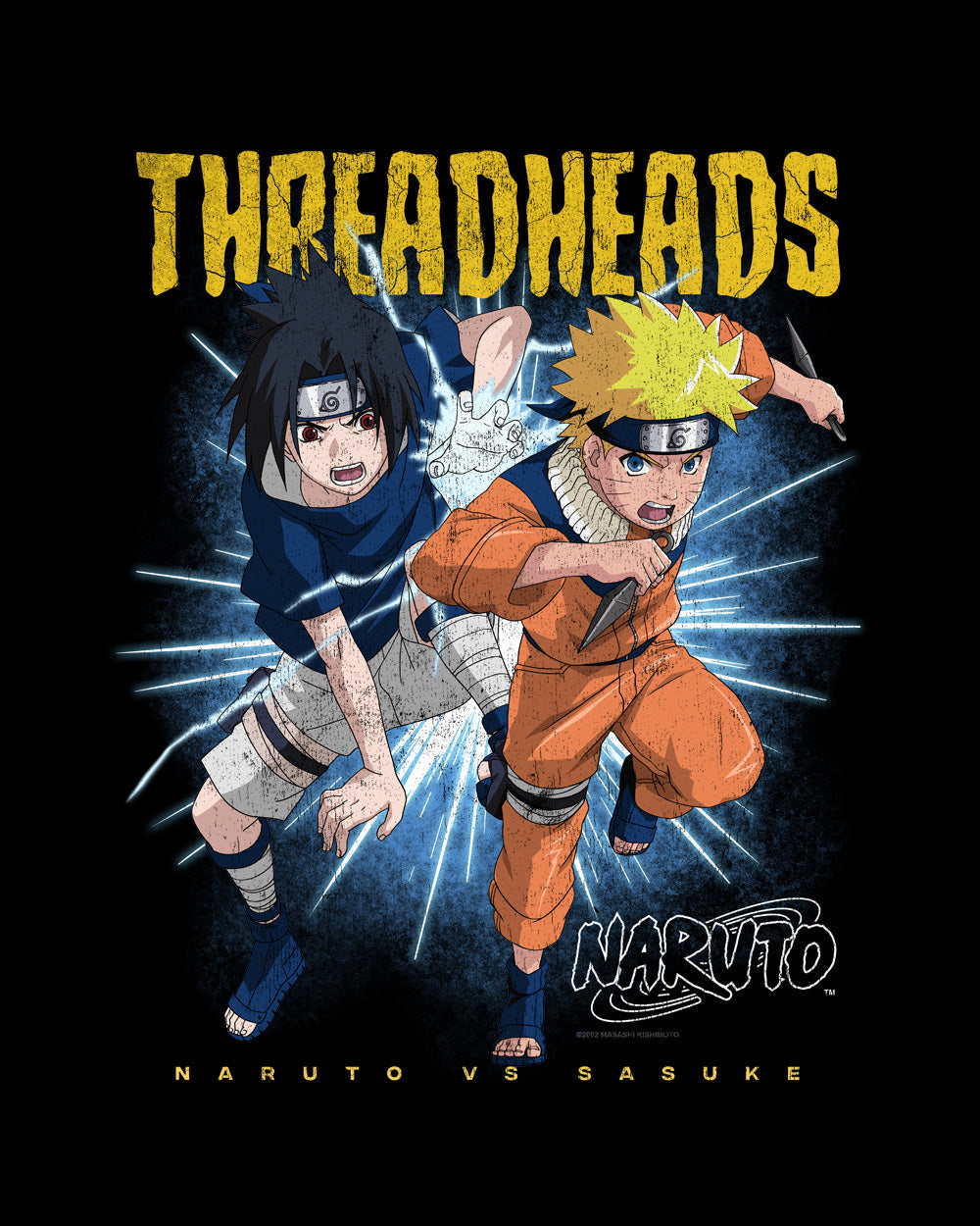 Naruto vs. Sasuke Japanese Manga Adventure Ninja Anime Cartoon Officially Licensed T-Shirt