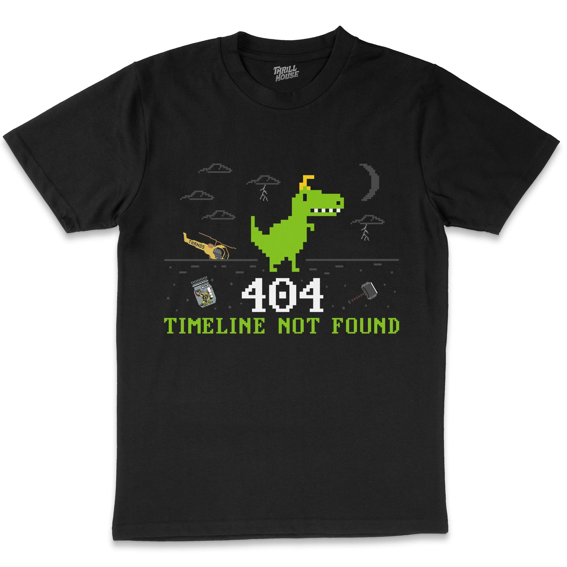 Offline Timeline Funny Dinosaur 404 Error Computer Geek Nerd Cotton T-Shirt