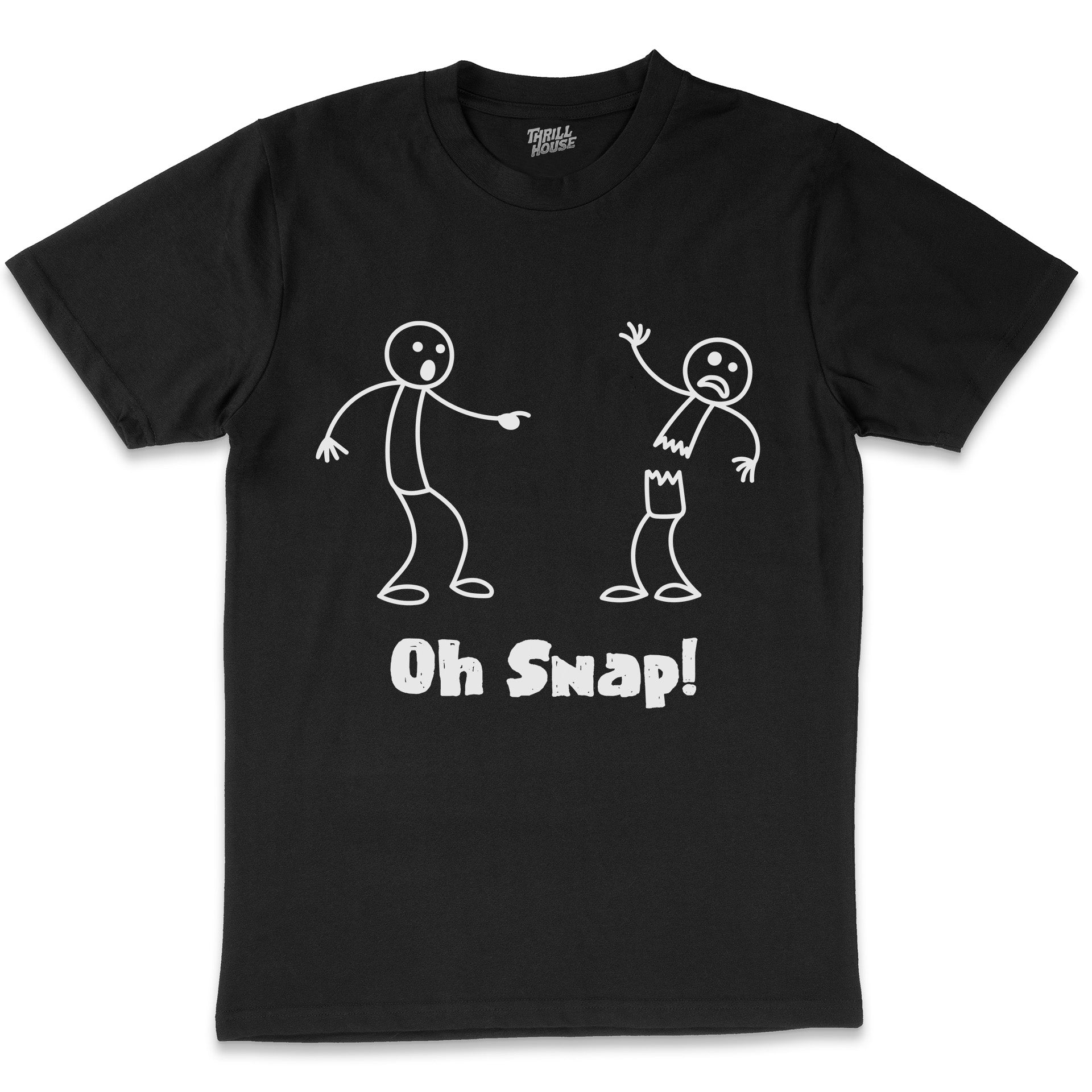 Oh Snap Funny Stick Figure Slogan Saying Cotton T-Shirt