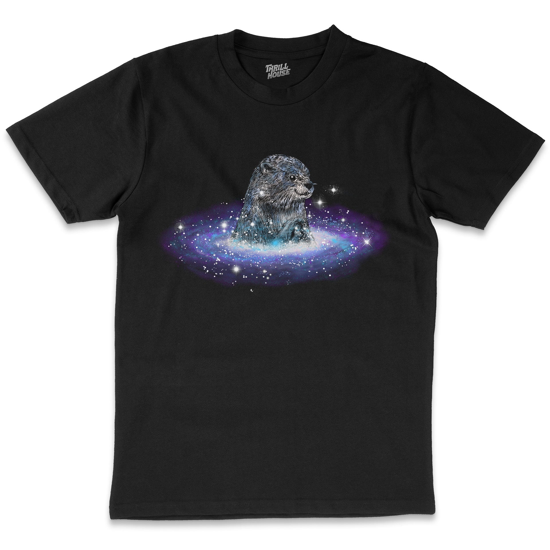 Otter Space Galaxy Animal Planets Stars Astronaut Parody Sci-Fi Cotton T-Shirt