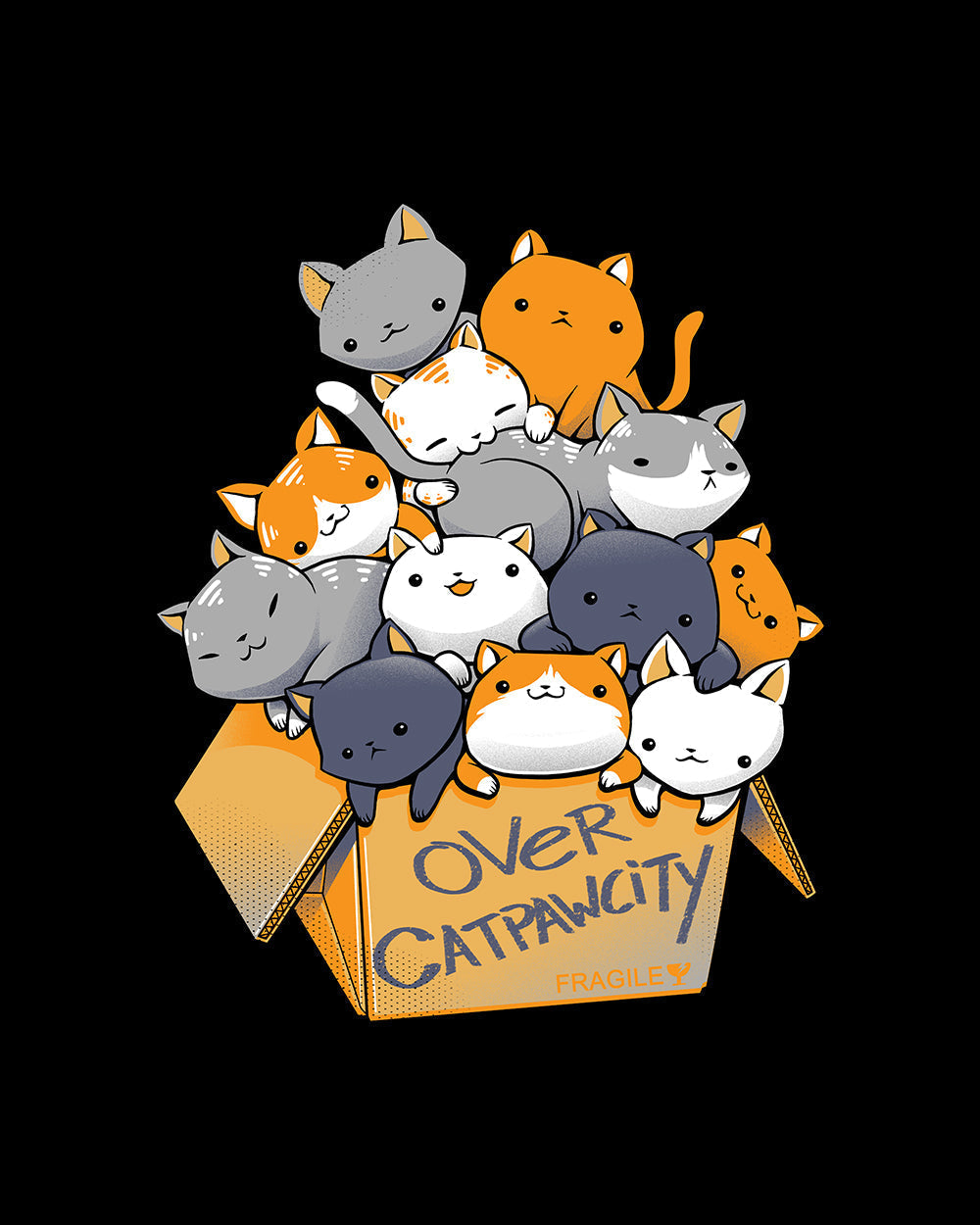 Over Catpawcity Funny Cat Kitten Animals Cute Pun Cotton T-Shirt