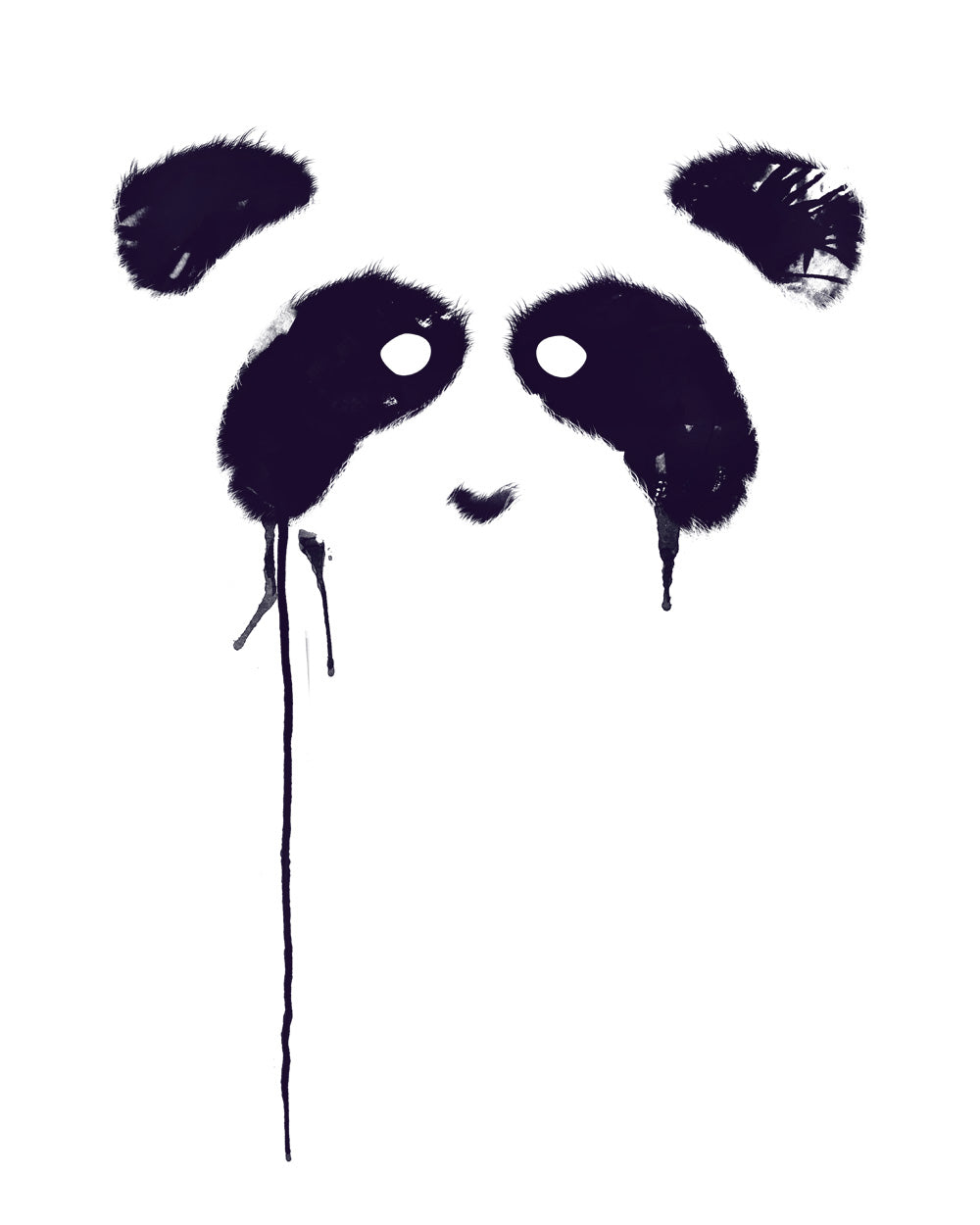 Panda Bear Paint Drip Artsy Animal Cotton T-Shirt