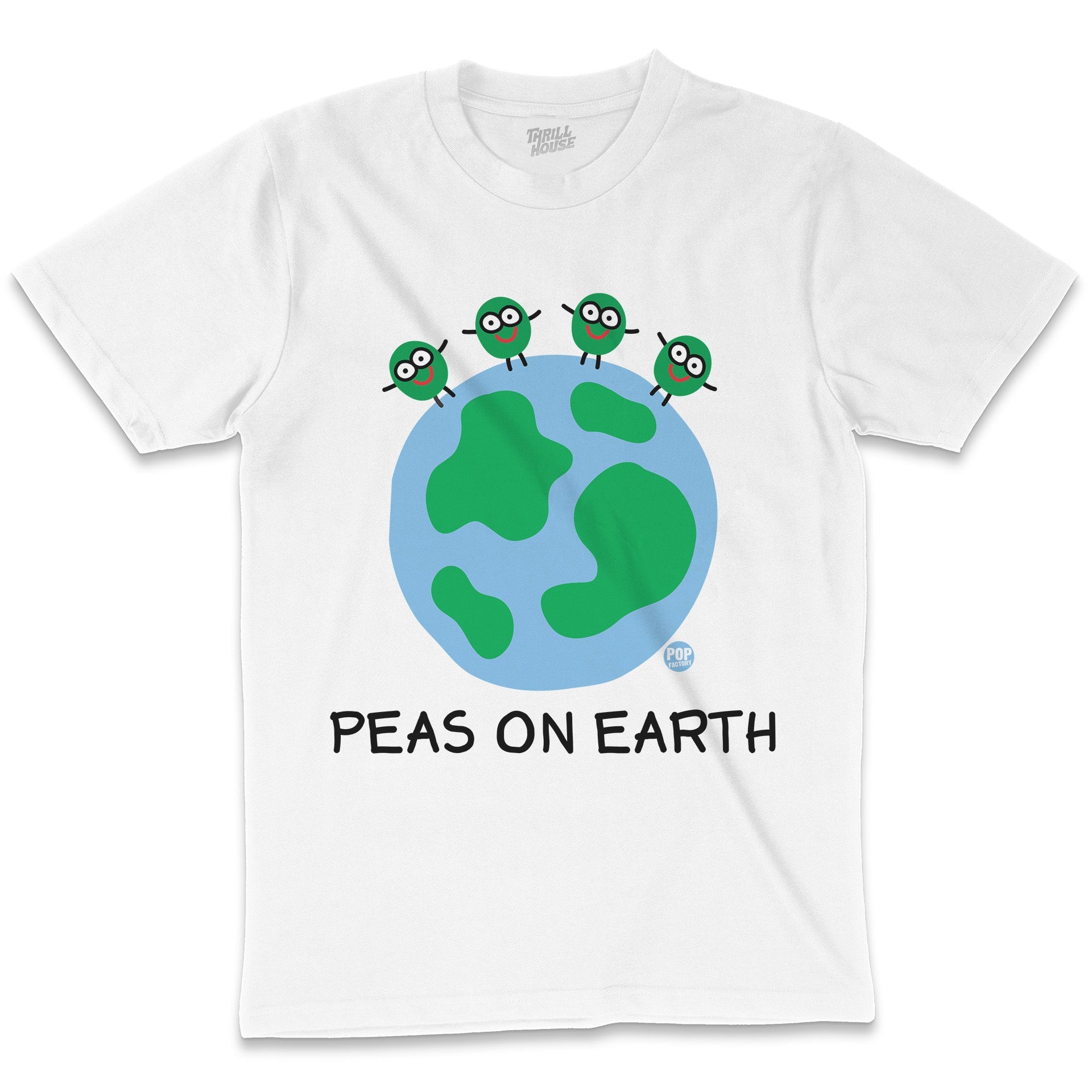 Peas on Earth Funny Peace Parody Bad Pun Dad Joke Cotton T-Shirt