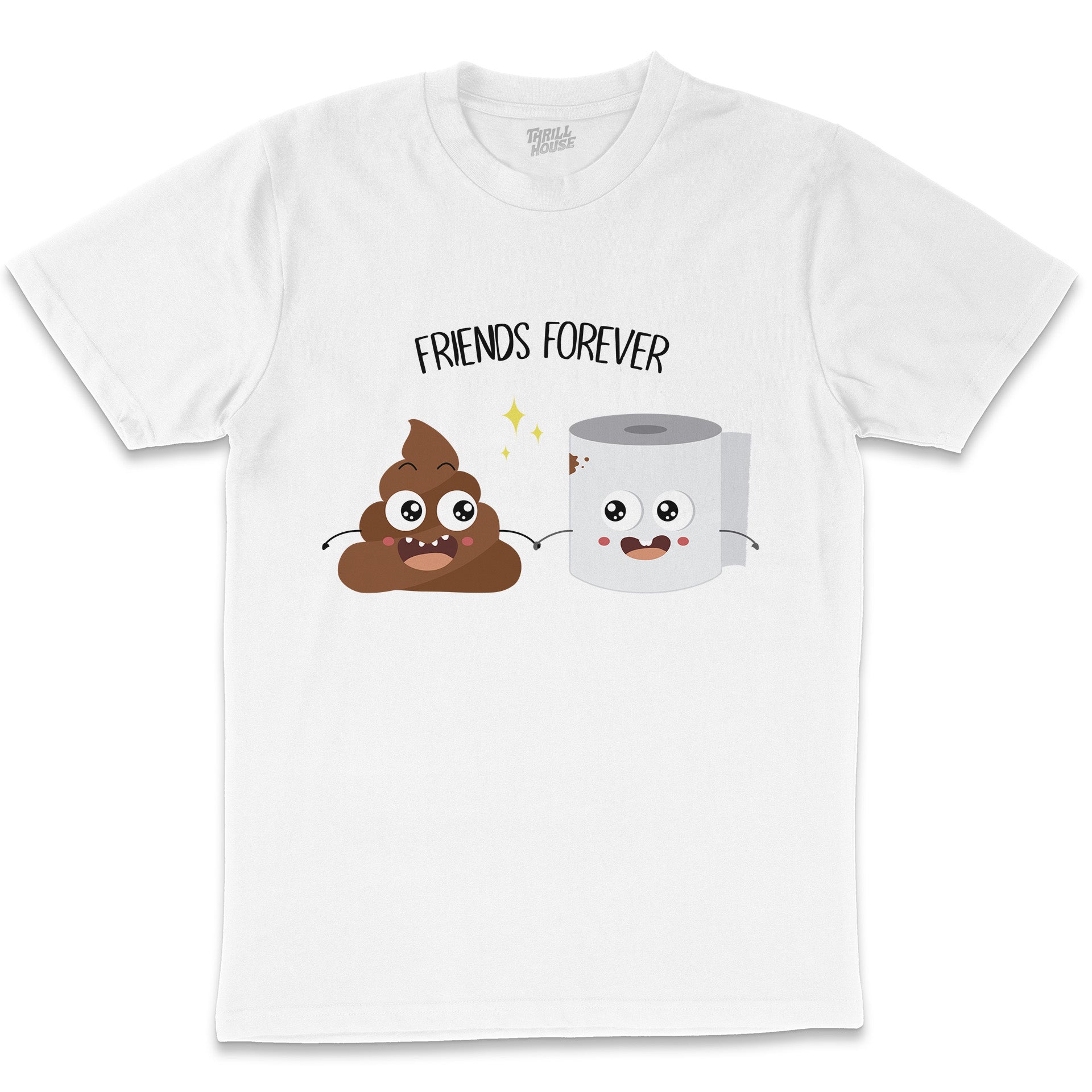 Poo and Paper Funny Toilet Paper Joke Crude Rude Bathroom Humour Cotton T-Shirt