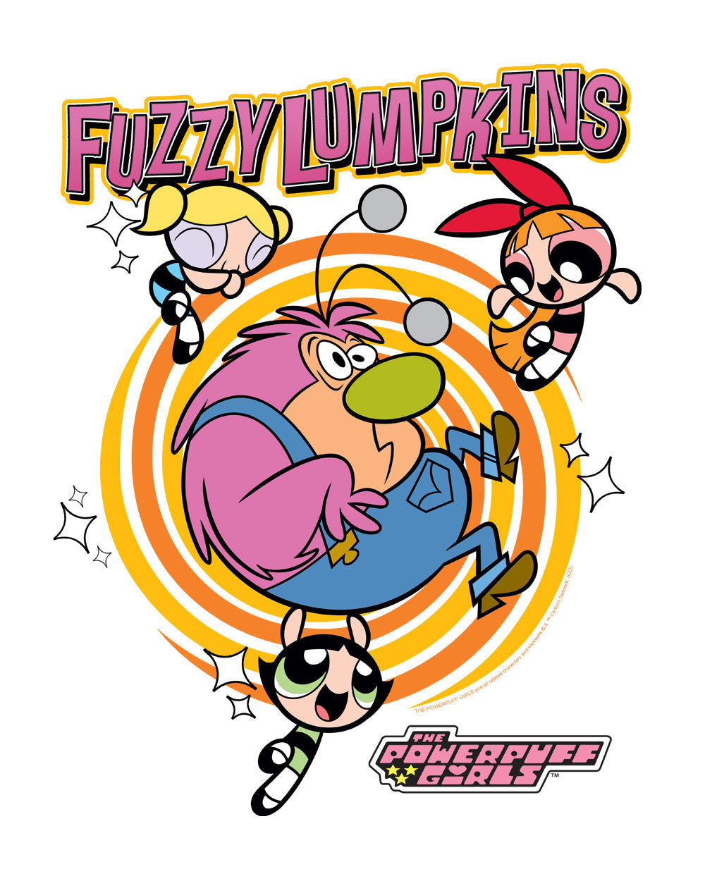 Powerpuff Girls Fuzzy Lumpkins 90s Superhero Cartoon Animation Series Officially Licensed Cotton T-Shirt