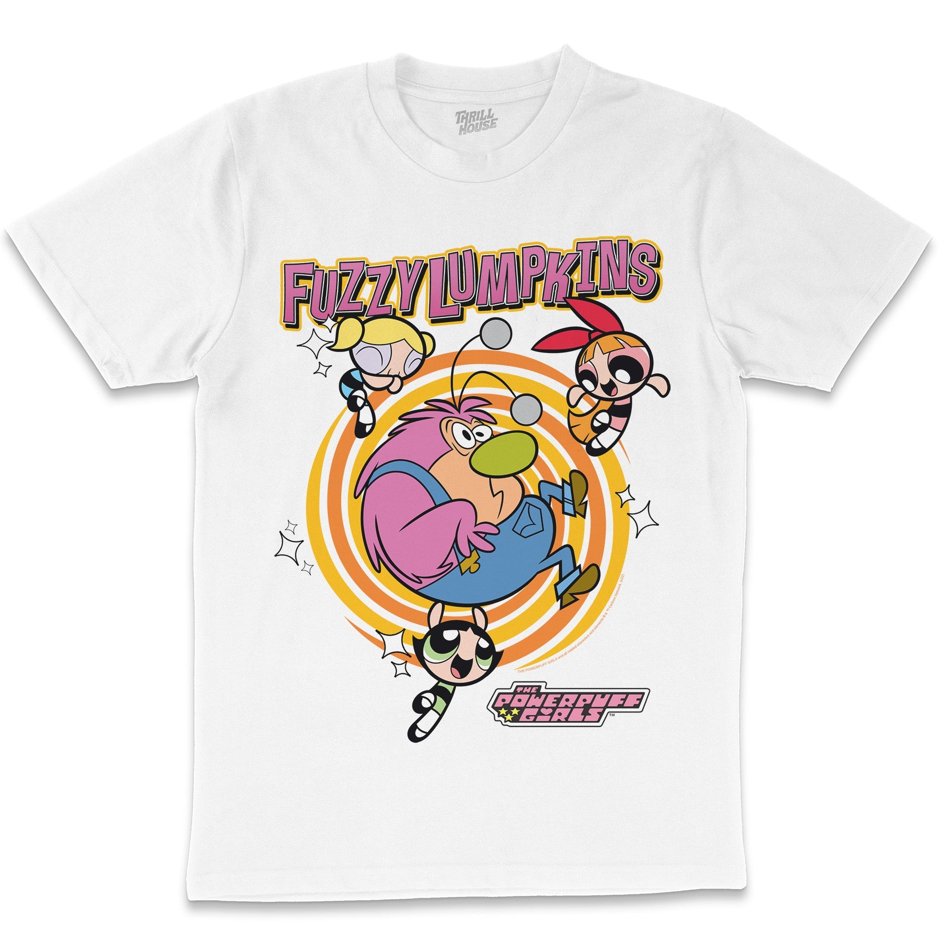Powerpuff Girls Fuzzy Lumpkins 90s Superhero Cartoon Animation Series Officially Licensed Cotton T-Shirt