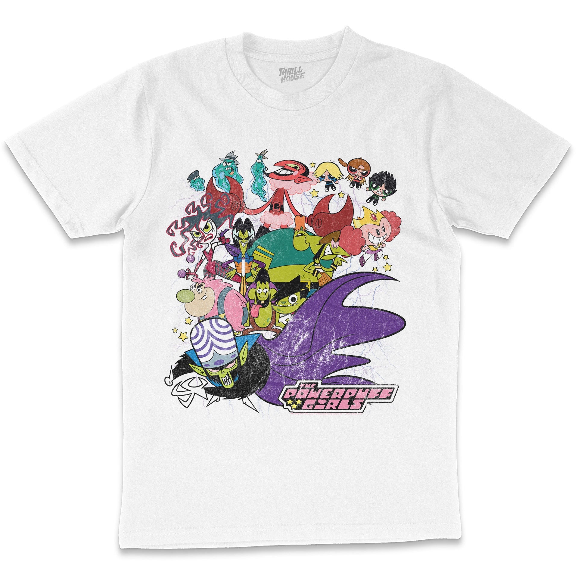 Powerpuff Girls Villains 90s Superhero Cartoon Animation Series Officially Licensed Cotton T-Shirt