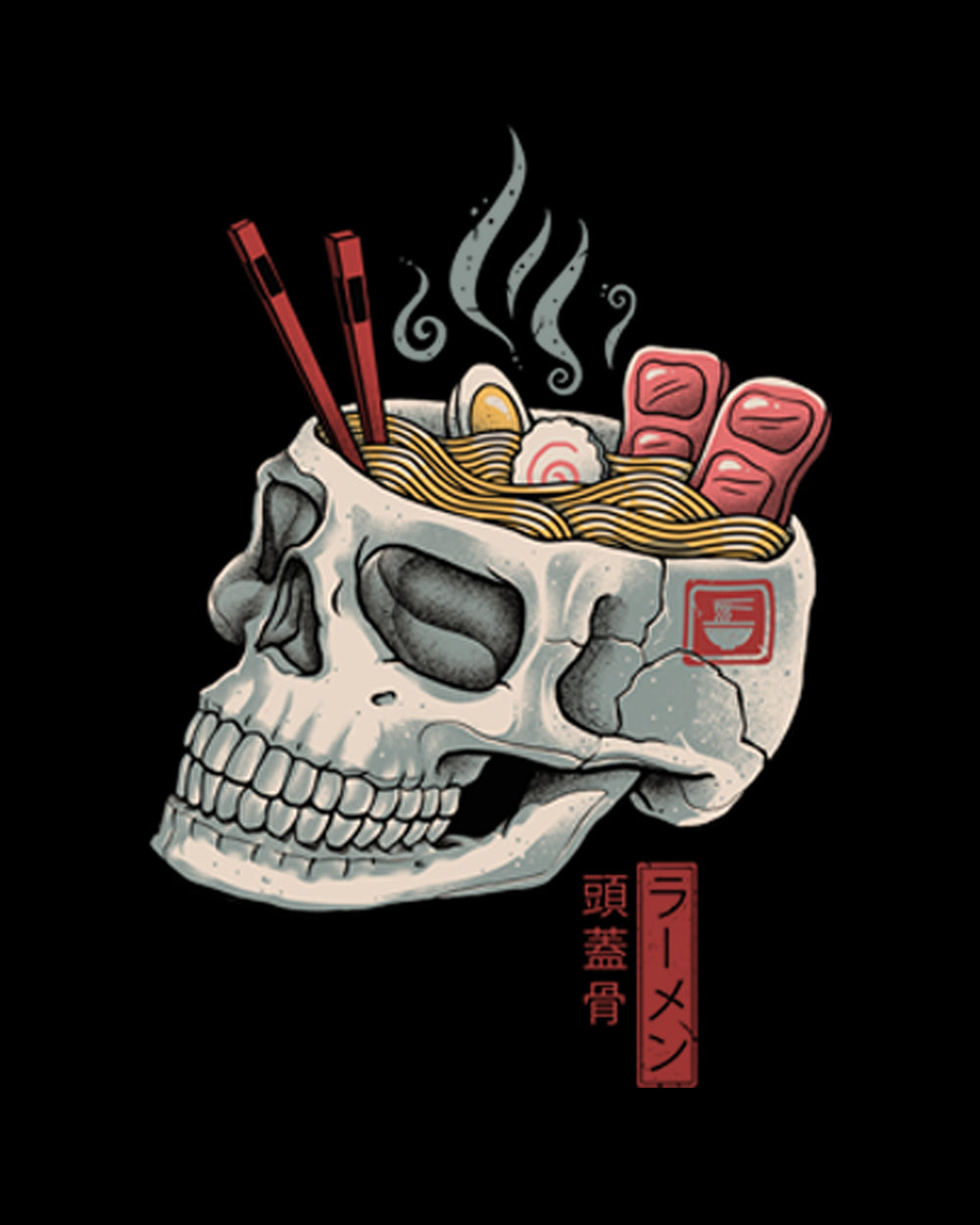 Ramen Skull T-Shirt Australia Online #colour_