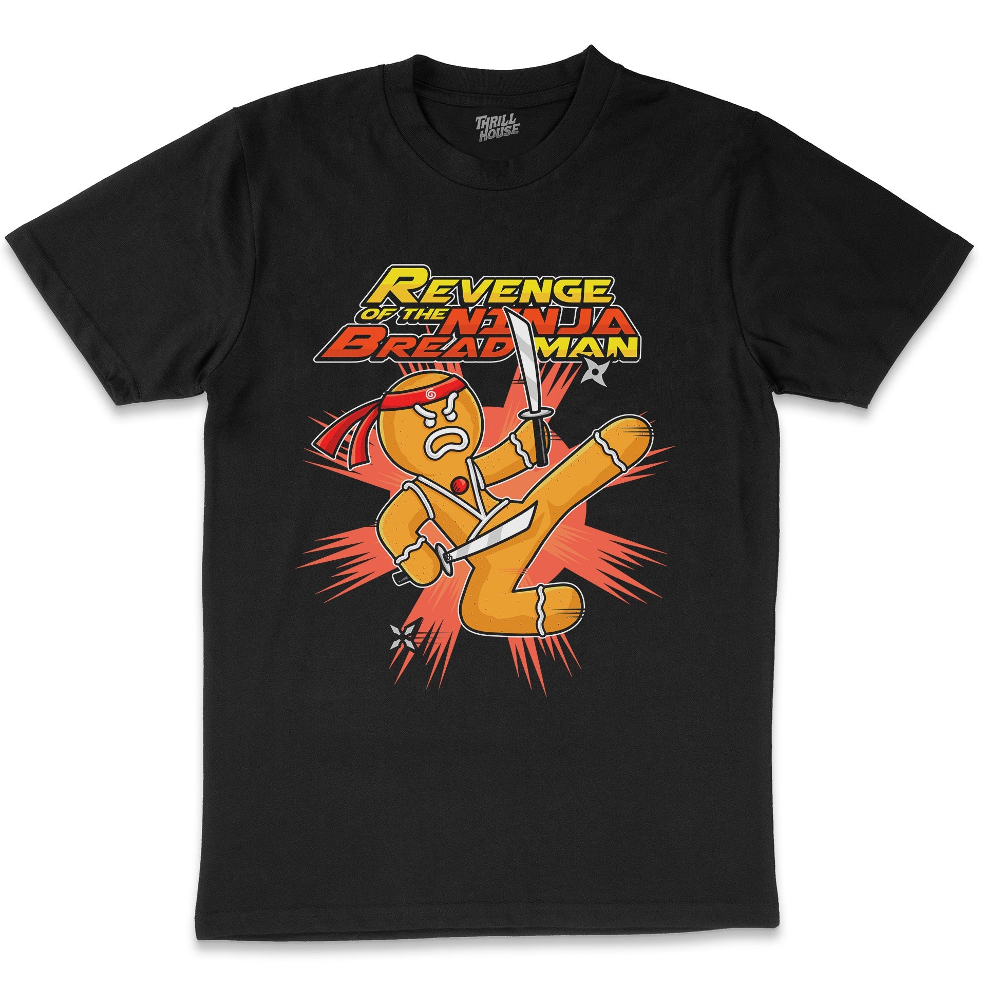 Revenge of the Ninja Bread Man Funny Ginger Bread Parody Foodie Cotton T-Shirt